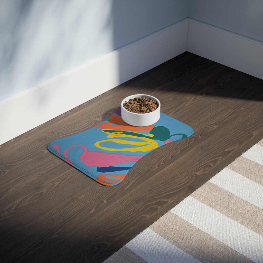 Playful Currents Pet Feeding Non Slip Placemat for Dogs & Cats