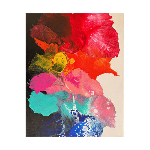 Abstract Color Splash Satin Poster — Vibrant Fluid Art Print