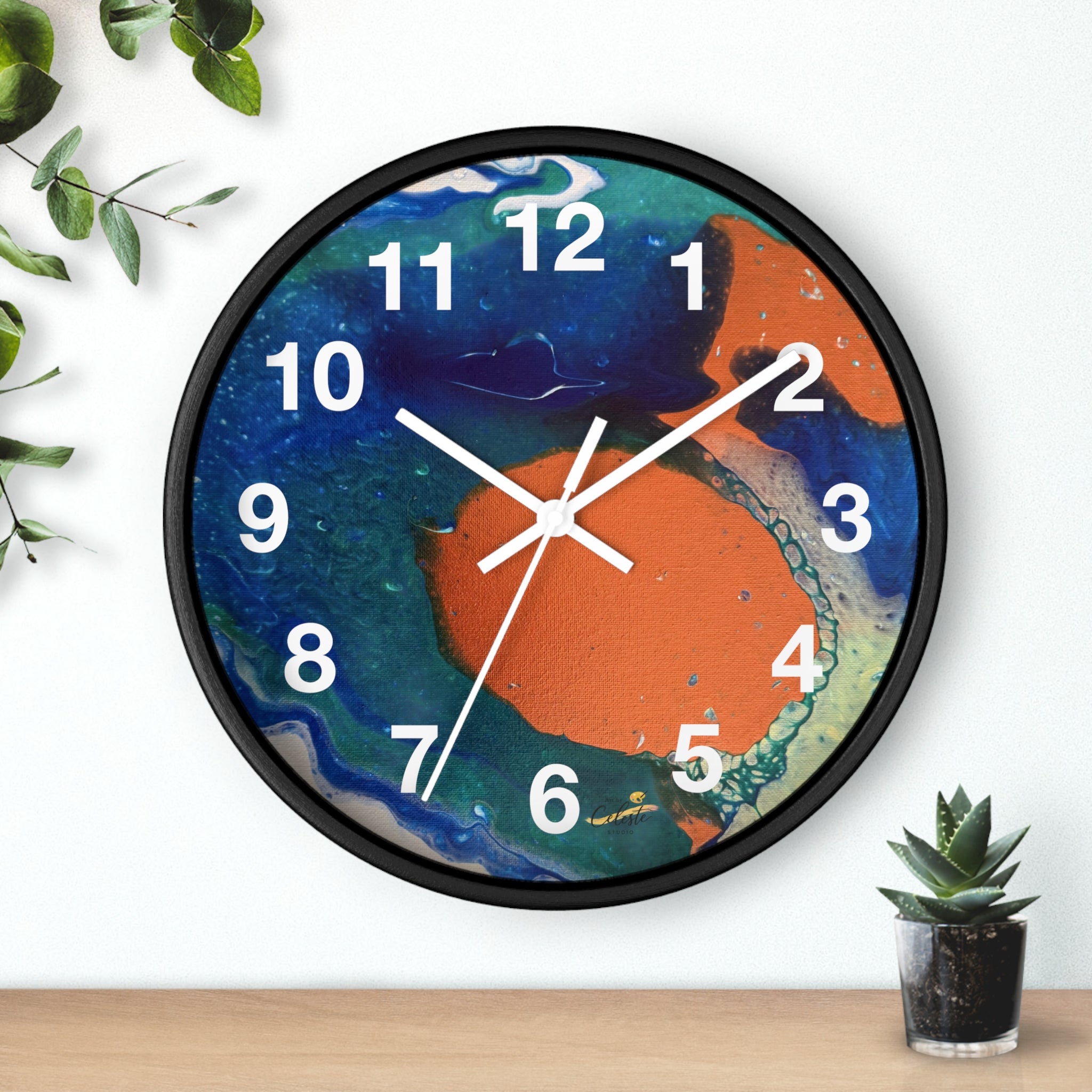 Coral Current Wall Clock Home Décor