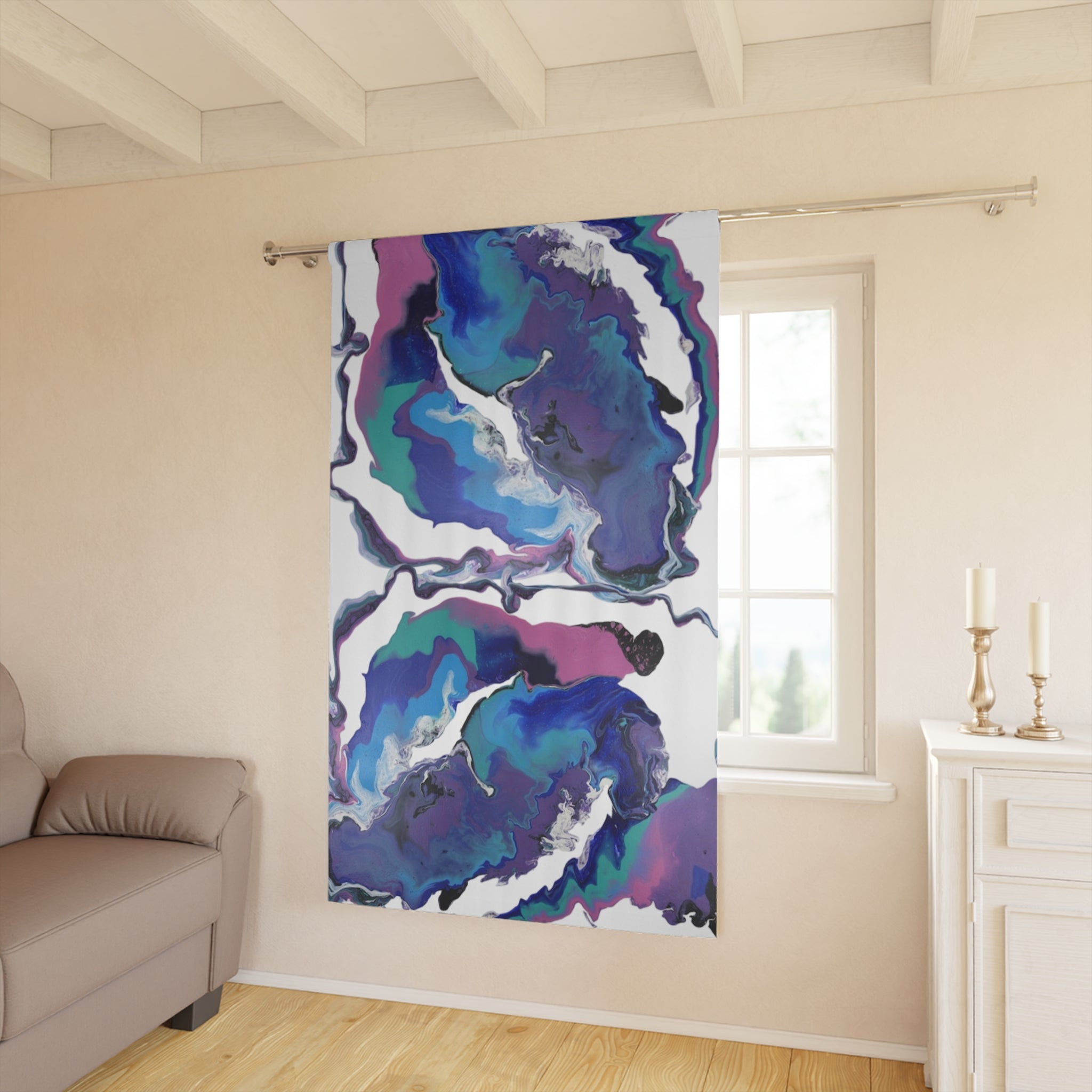 Midnight Ocean Art Curtain Panel