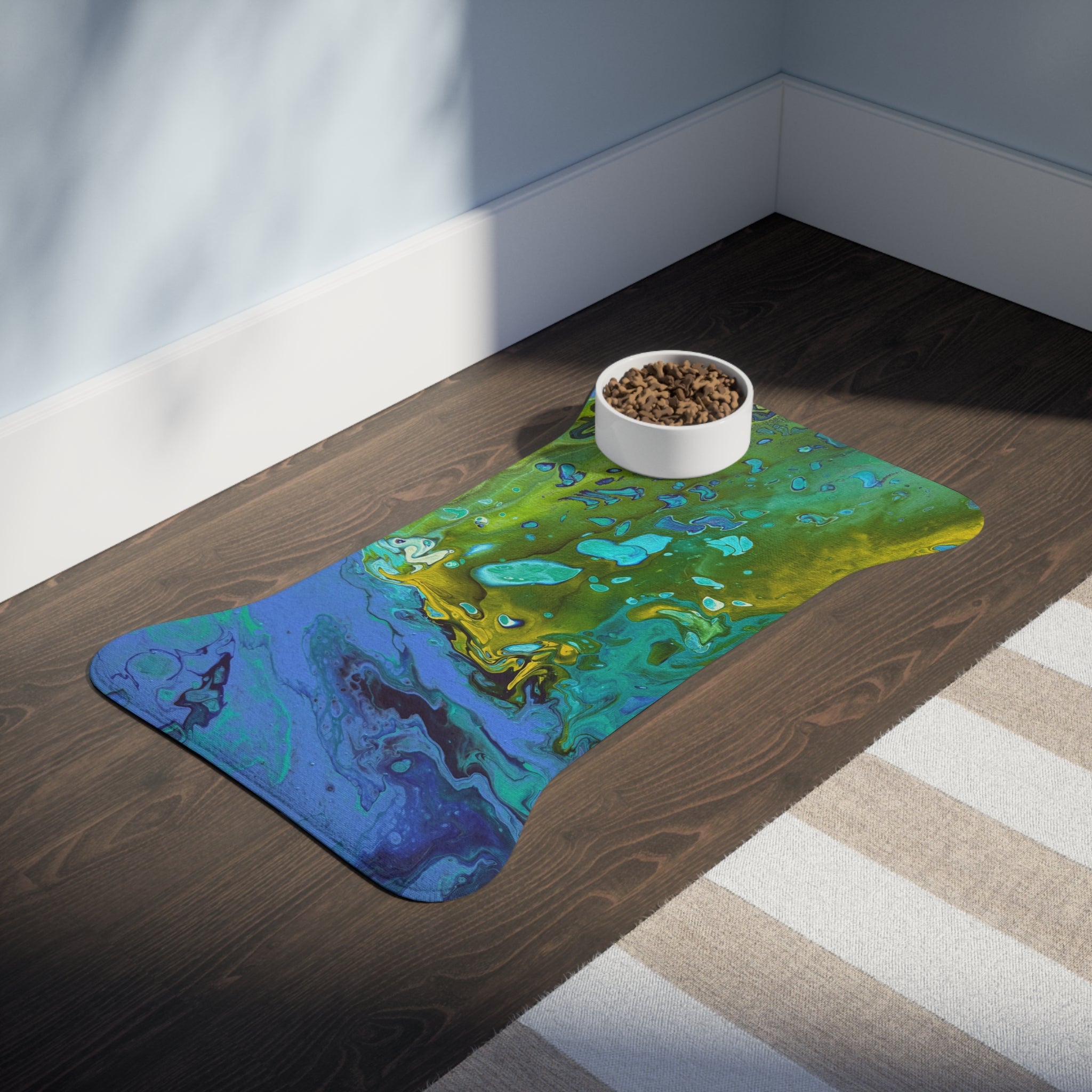 Golden Tides Non Slip Placemat for Dogs & Cats