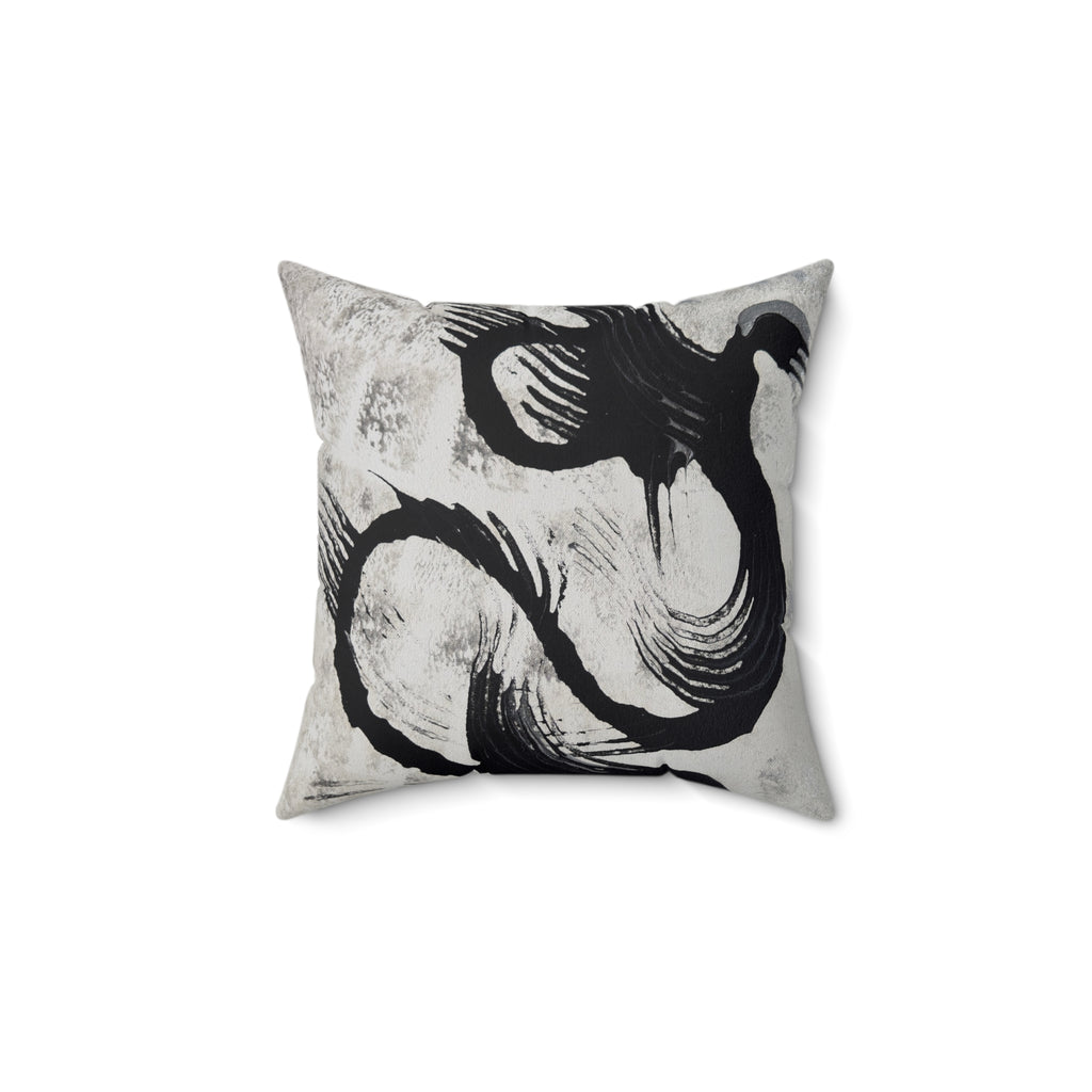 Echoes in Ink Modern Minimalist Decorative Throw Pillow
