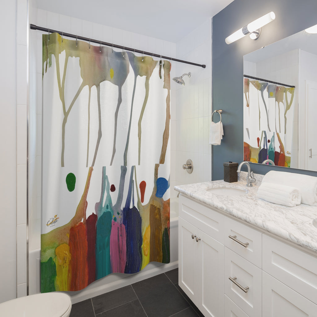 Crazy Brush Stroke Shower Curtain