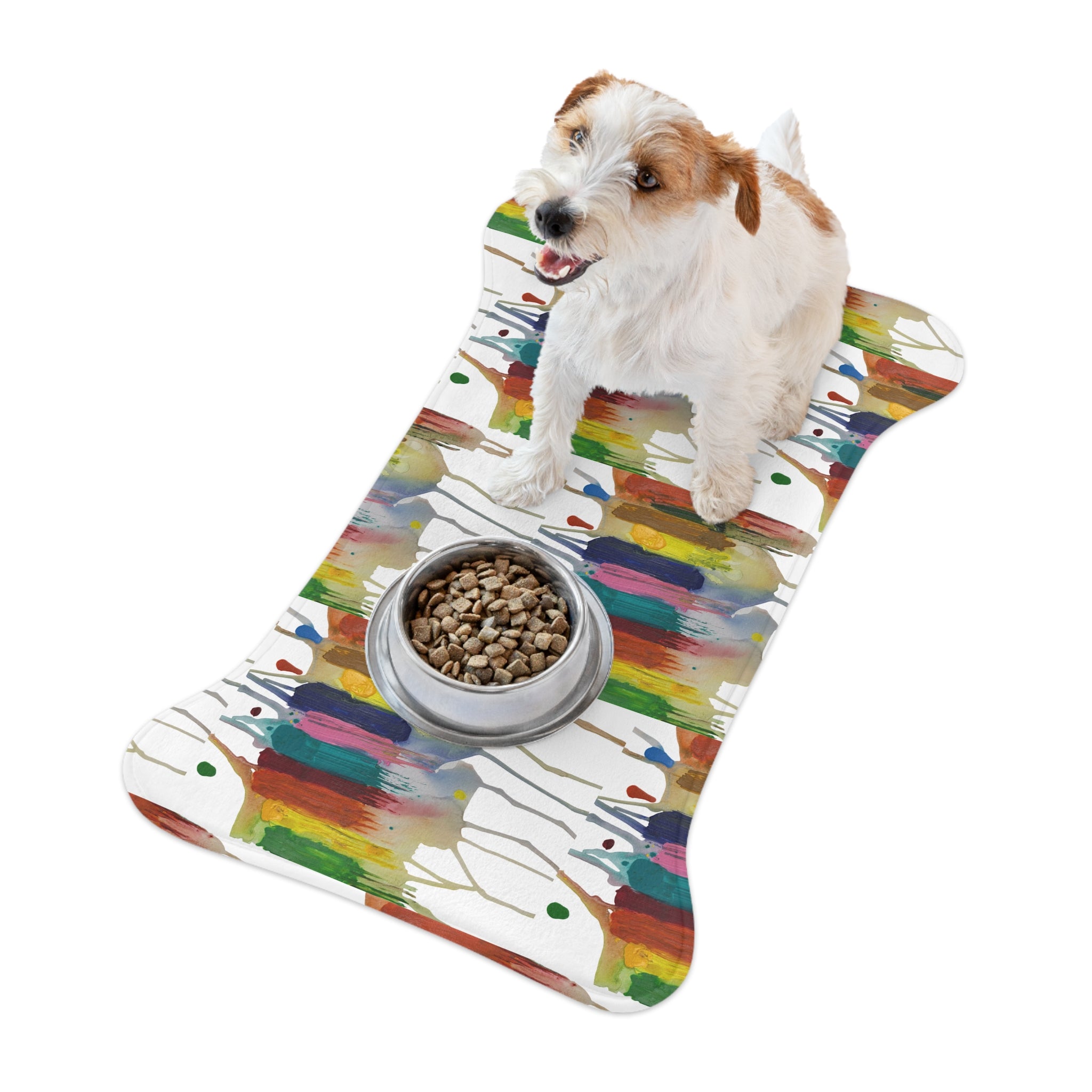 Crazy Brush Stroke Non Slip Placemat for Dogs & Cats