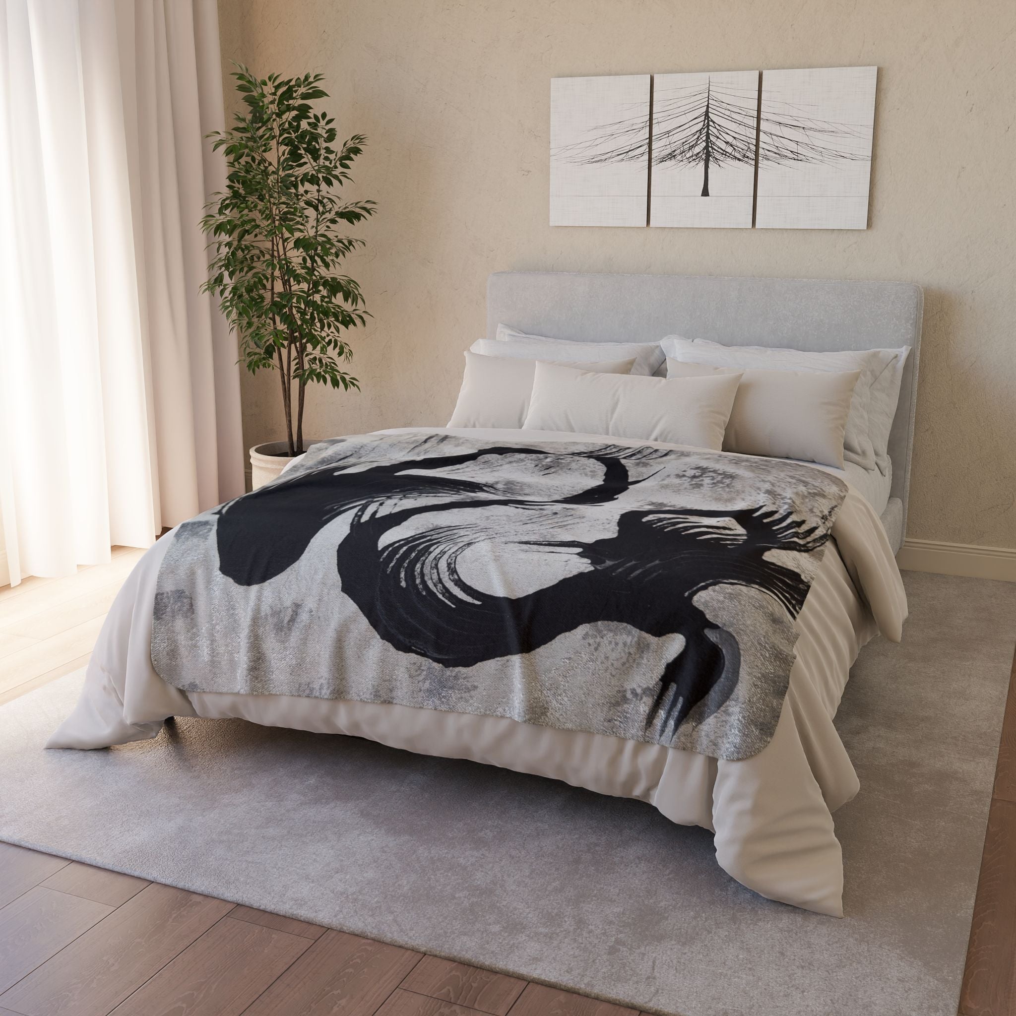 Echoes in Ink Fleece Throw