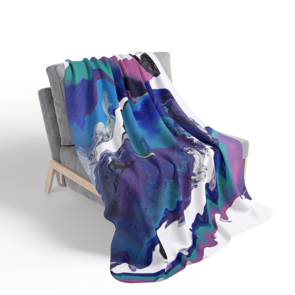 Midnight Ocean Multicolor Swirl Fleece Throw