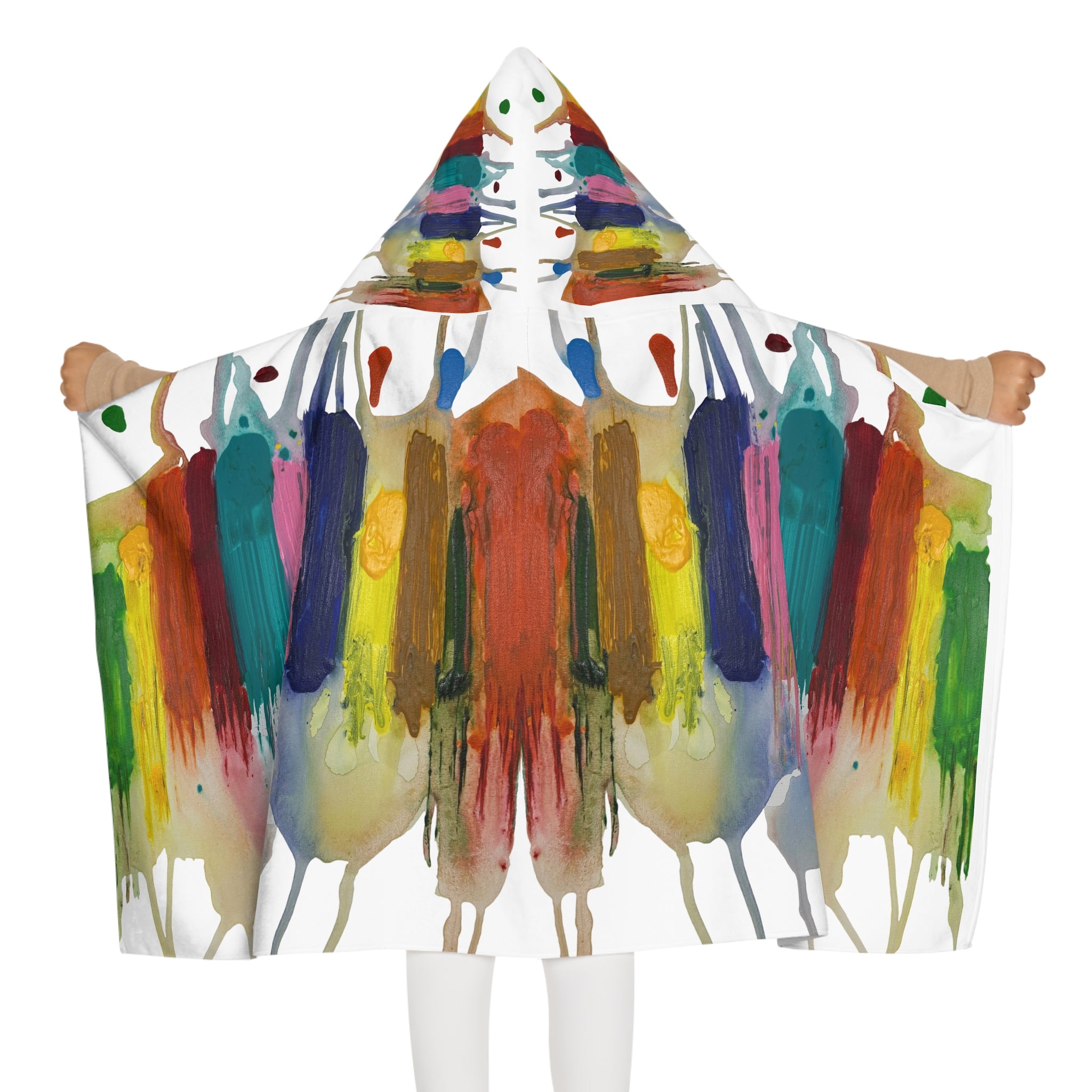 Crazy Brush Stroke Kids Hooded Towel