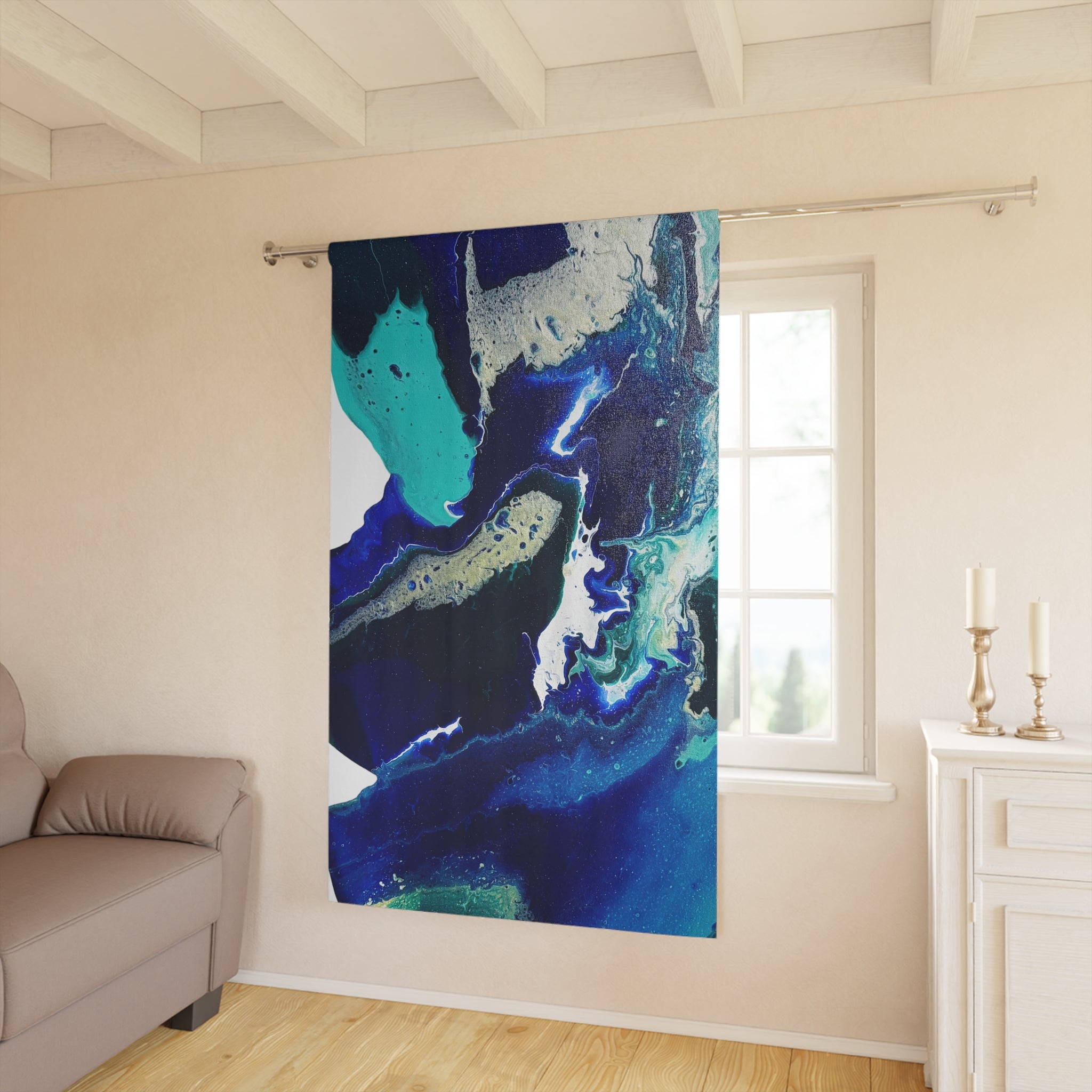 Ocean Vibes Art Curtain Panel