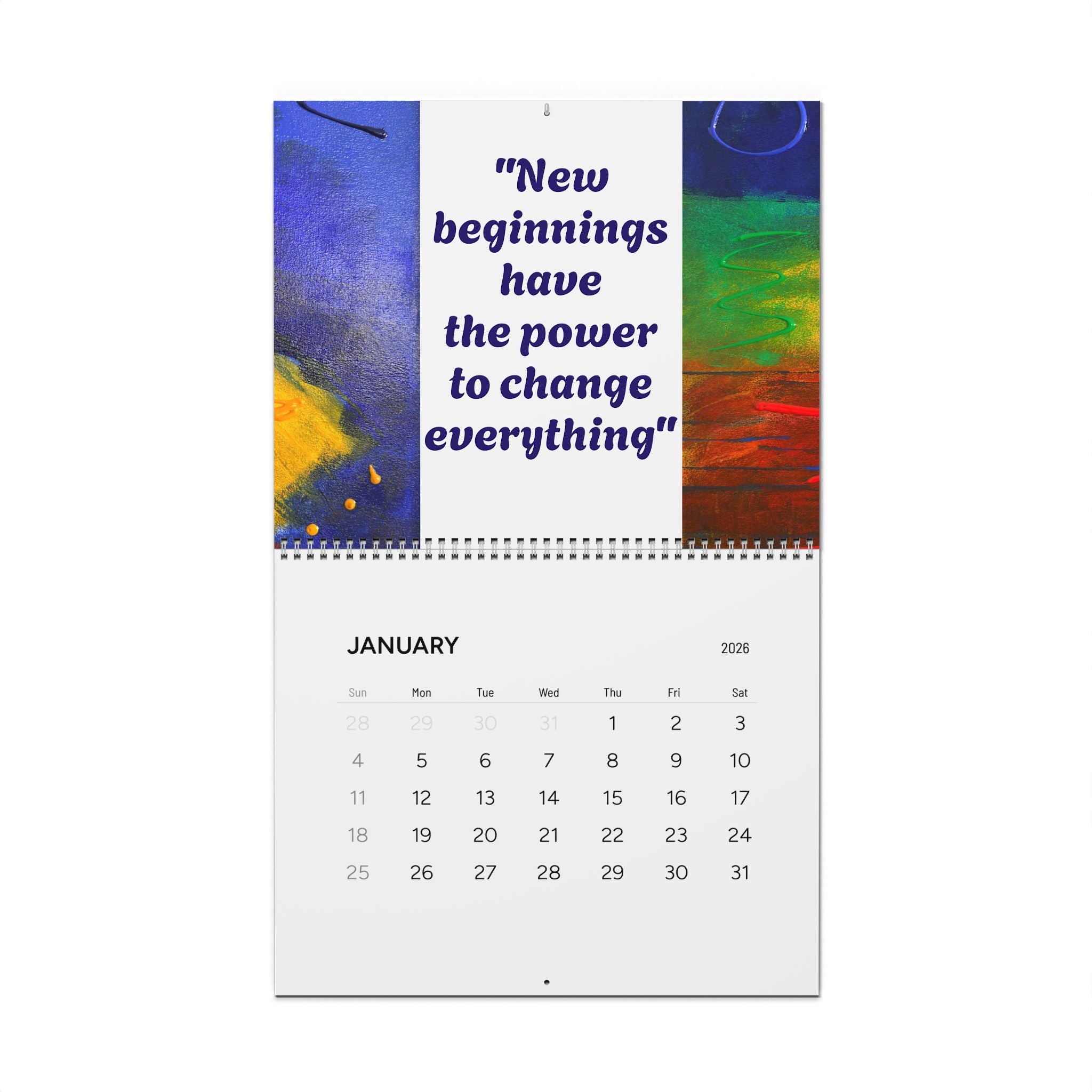 ABC Studio Inspirational Calendar 2026 Motivational Quotes & Abstract Art
