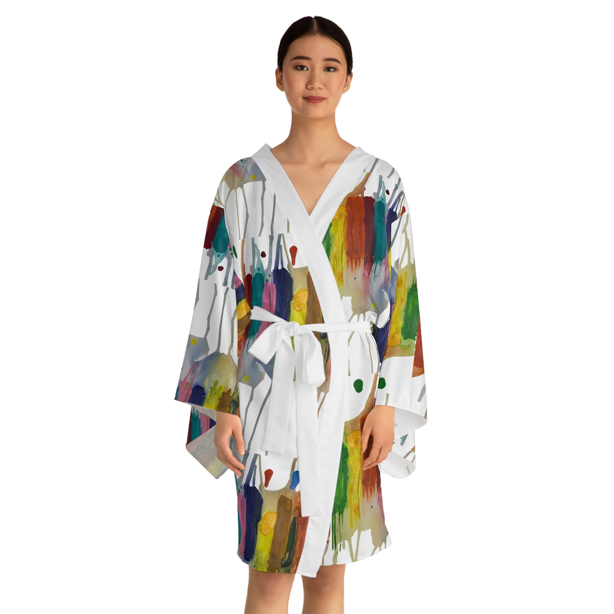 Crazy Brush Stroke Kimono Robe