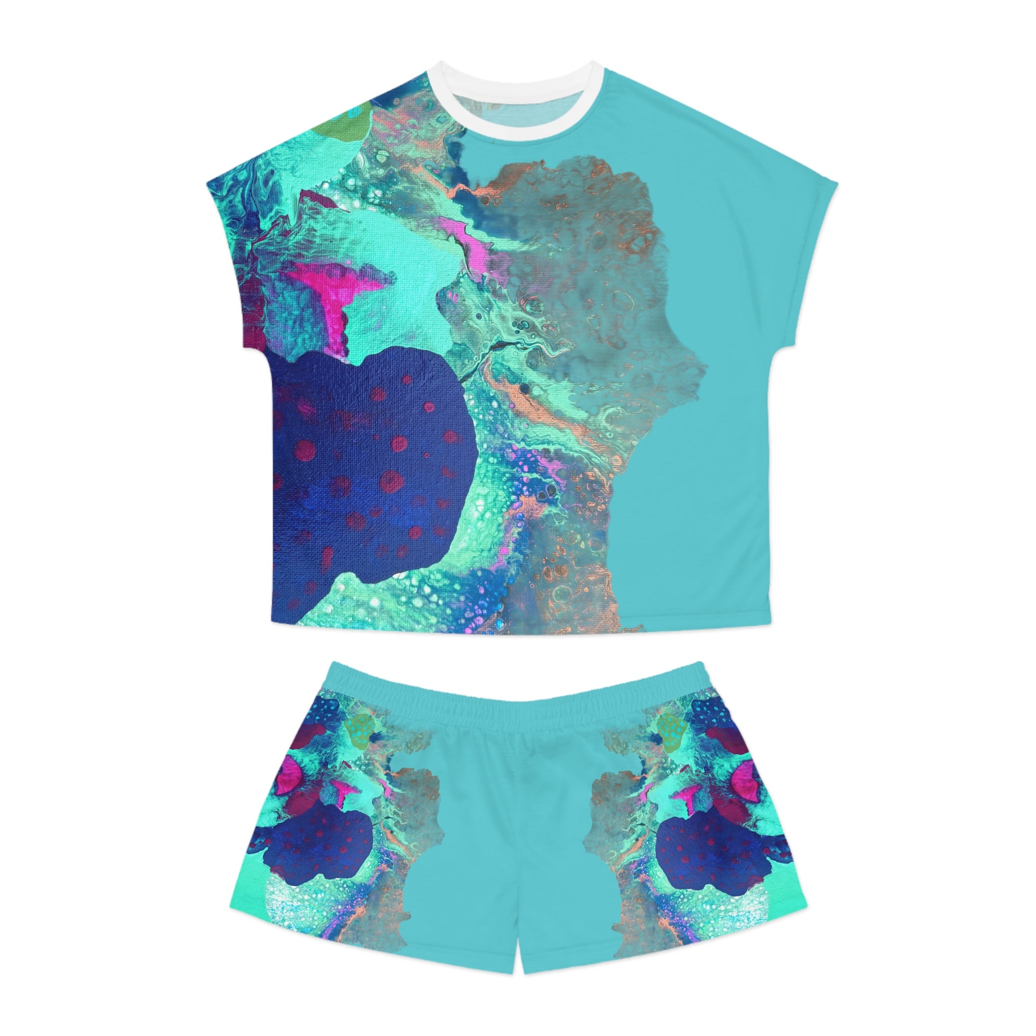 Serenity Ocean Pajama Set -Short Sleepwear Lounge Set