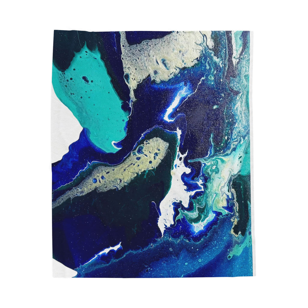 Ocean Vibes Velveteen Plush Blanket Organic Design