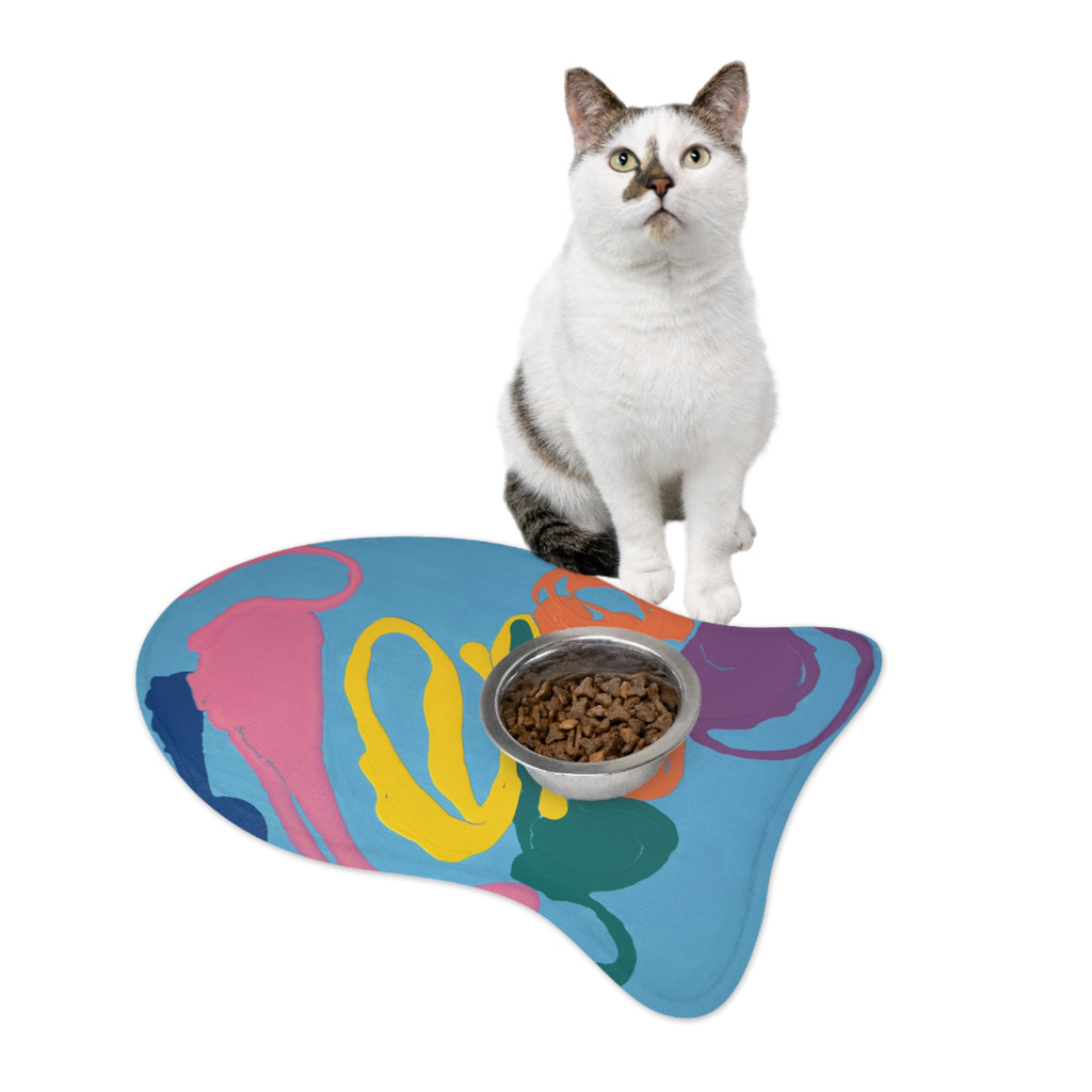 Playful Currents Pet Feeding Non Slip Placemat for Dogs & Cats