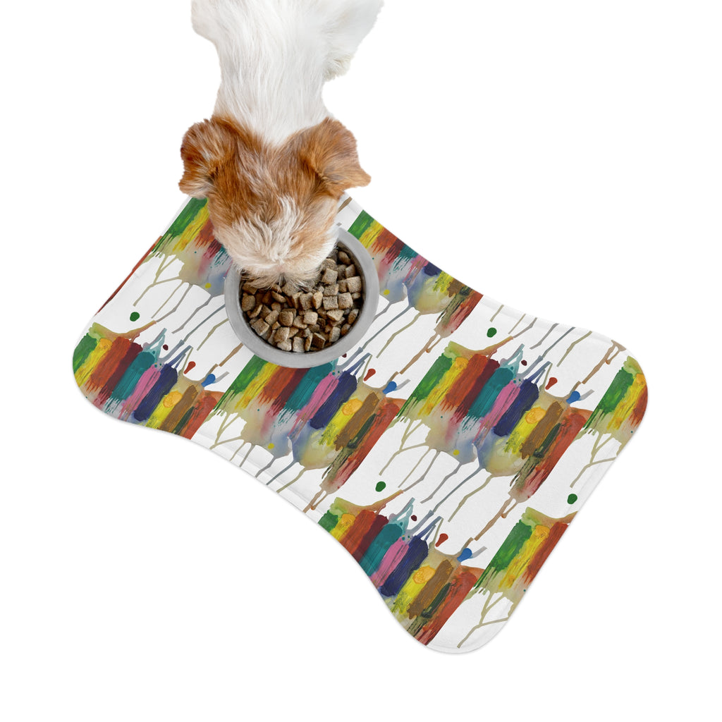 Crazy Brush Stroke Non Slip Placemat for Dogs & Cats