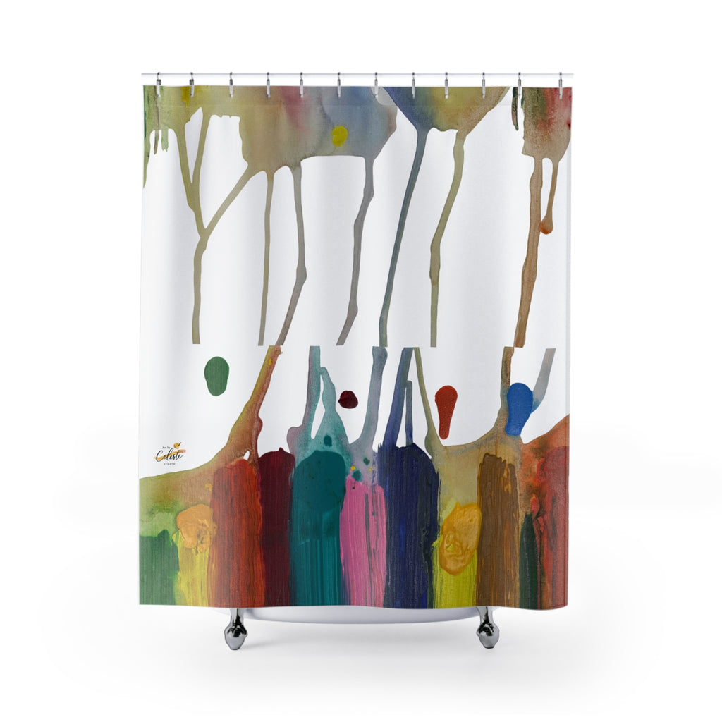 Crazy Brush Stroke Shower Curtain