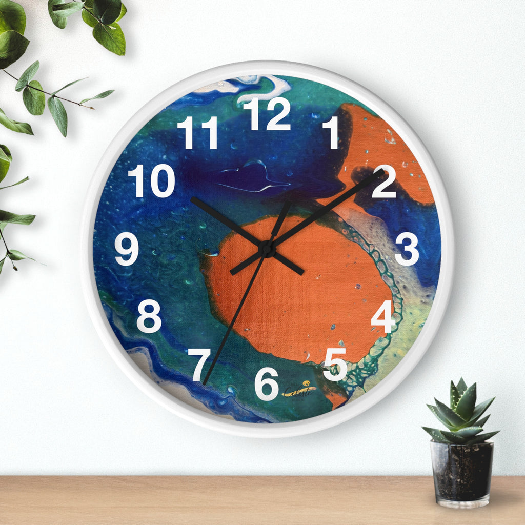 Coral Current Wall Clock Home Décor