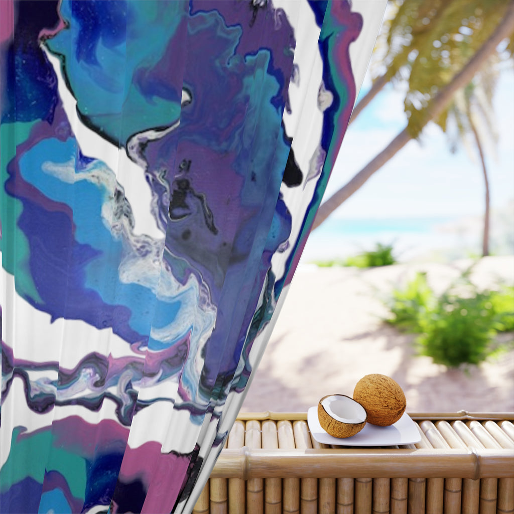 Midnight Ocean Art Curtain Panel
