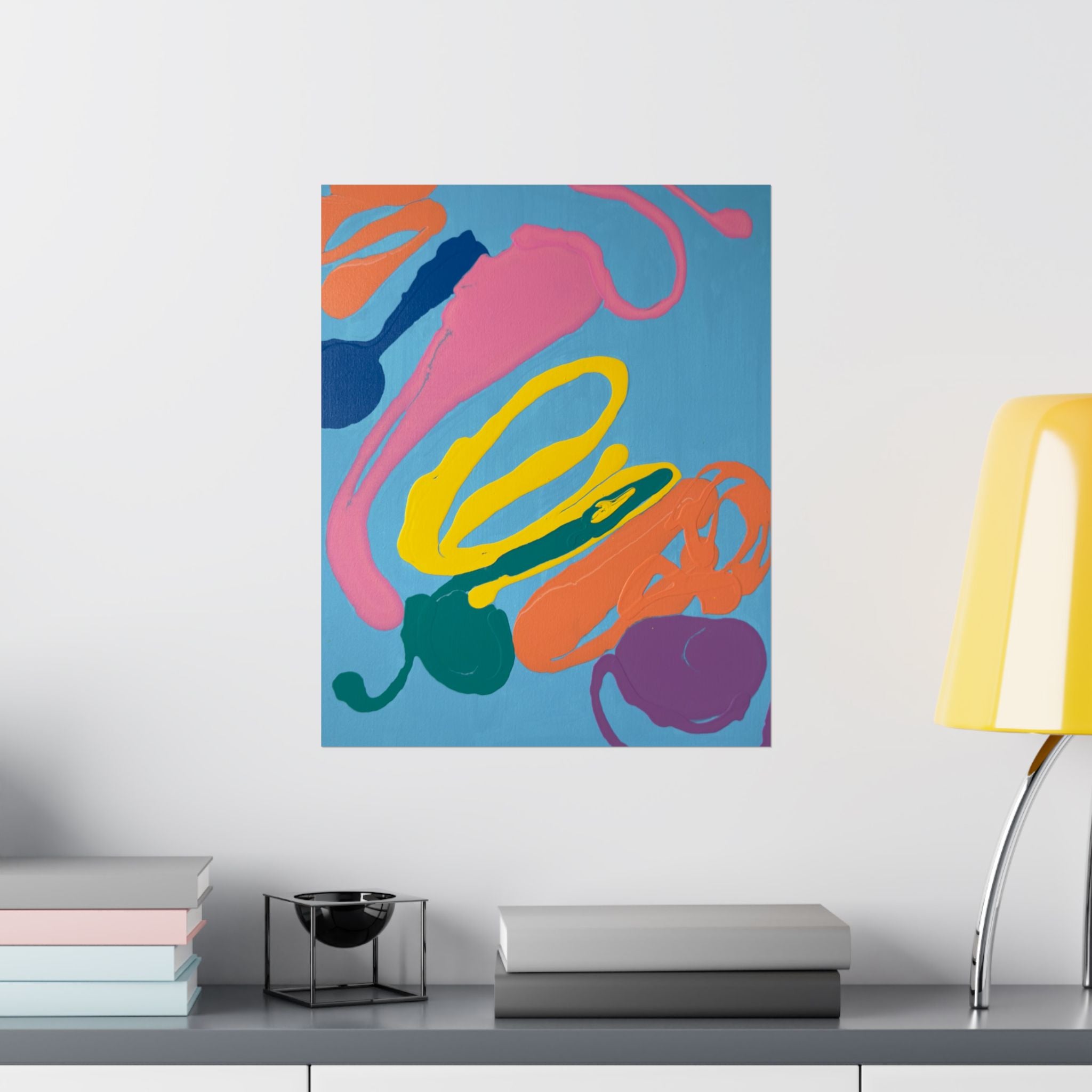 Playful Currents Satin Poster