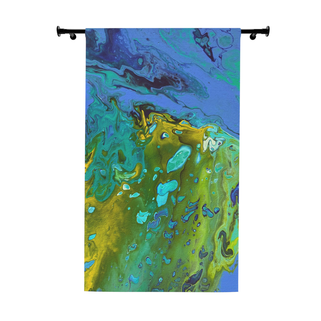 Golden Tides Art Curtain Panel