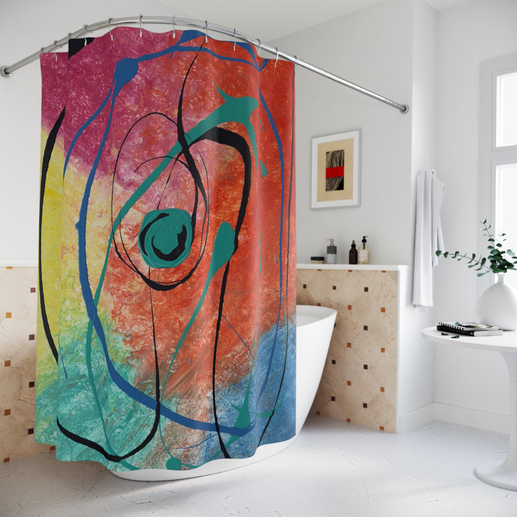 Orbit of Color Shower Curtain