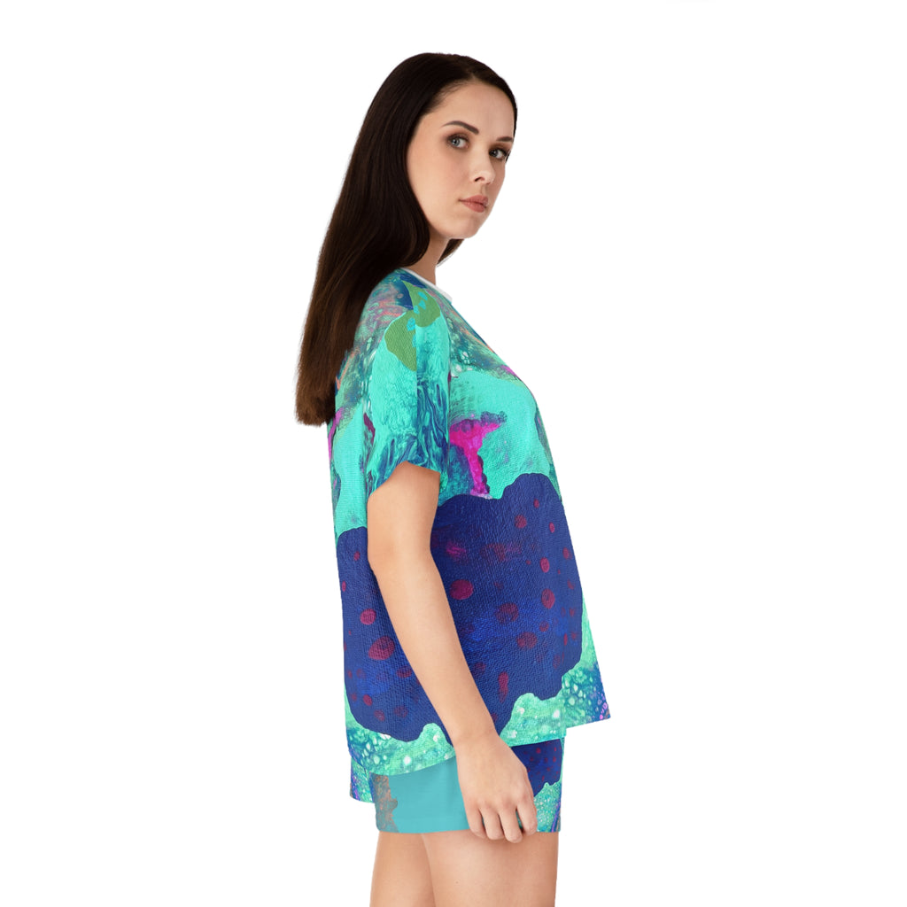 Serenity Ocean Pajama Set -Short Sleepwear Lounge Set