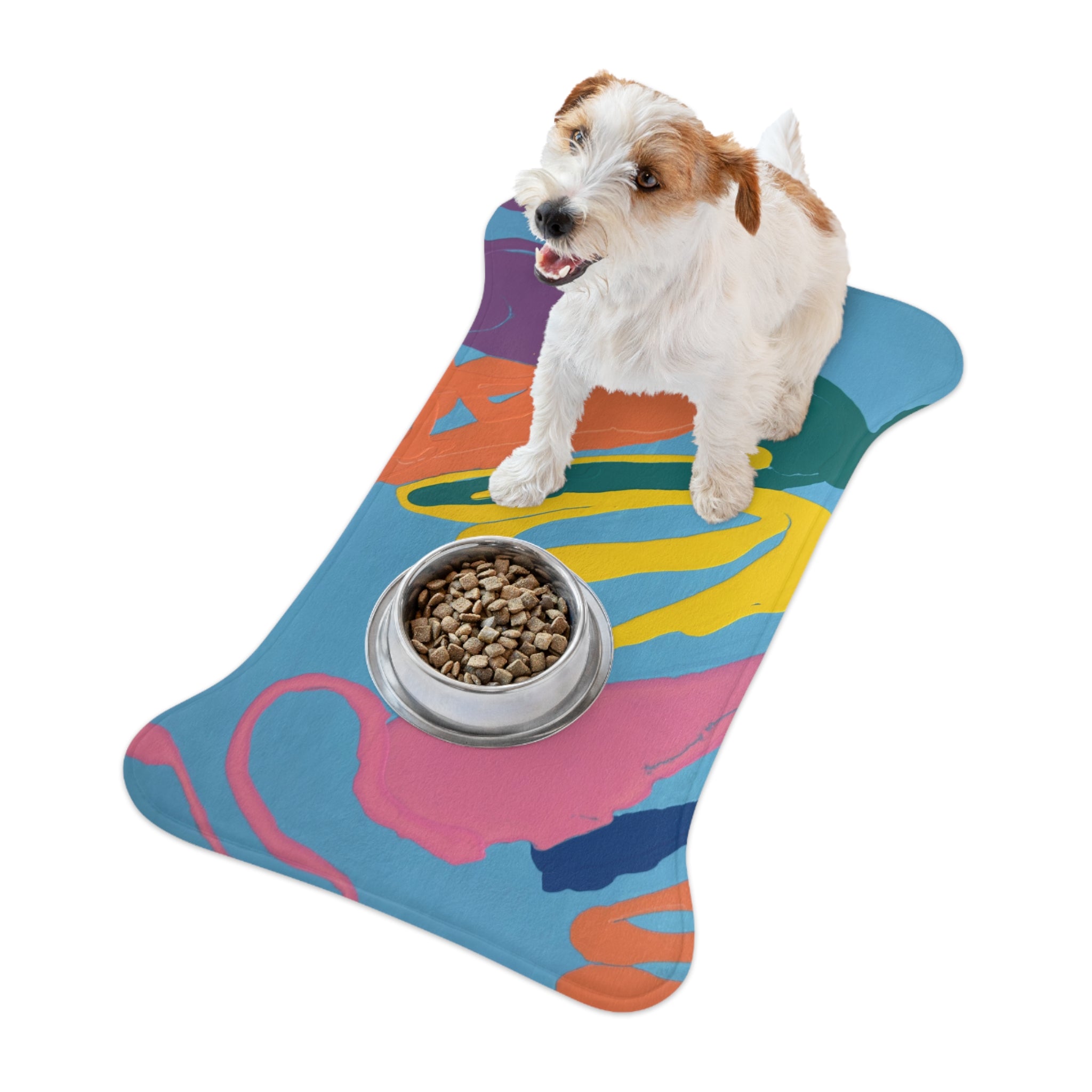 Playful Currents Pet Feeding Non Slip Placemat for Dogs & Cats