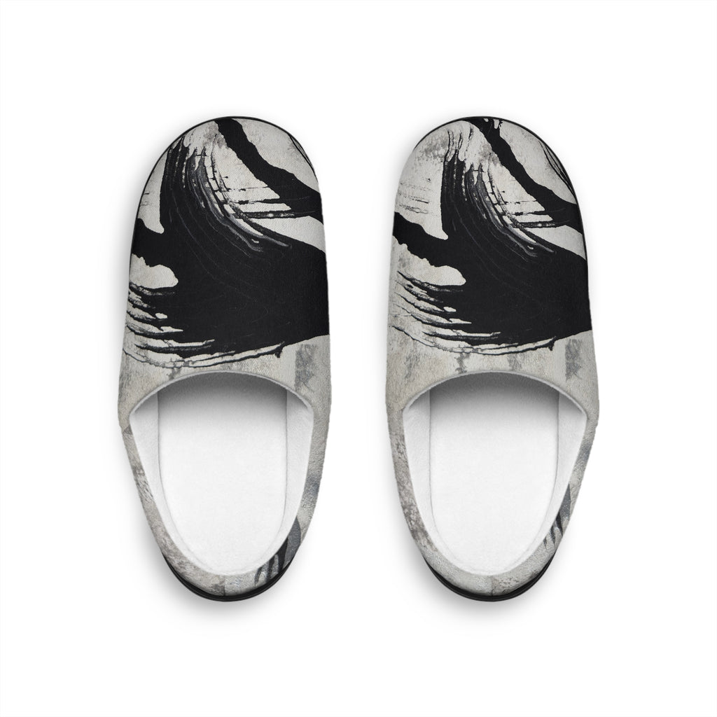 Echoes in Ink Men’s Indoor Slippers Cozy House Shoes