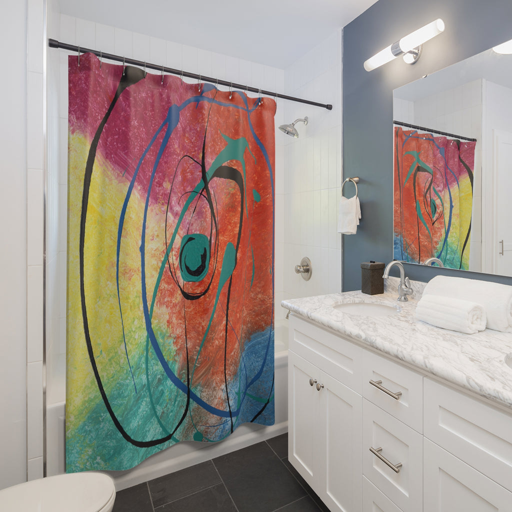 Orbit of Color Shower Curtain