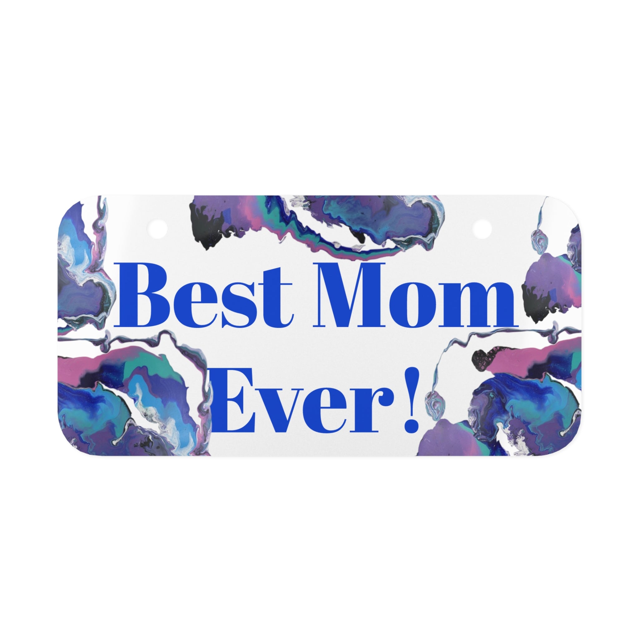 "Best Mom Ever" Floral Blue Decorative Tag