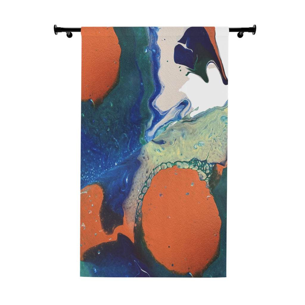 Coral Current Art Curtain Panel
