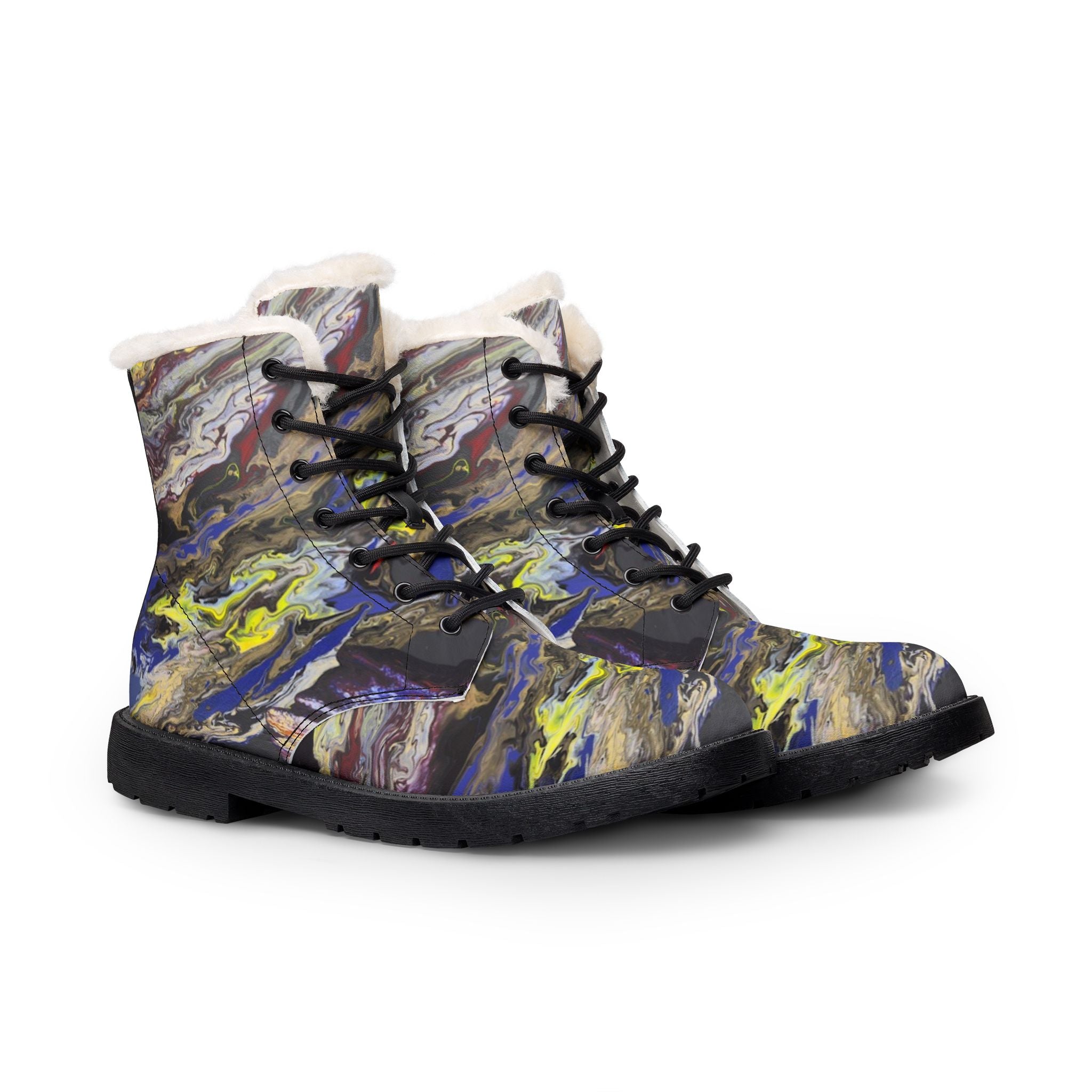 Stormy Ocean Leather Boots  Women's Winter Boots