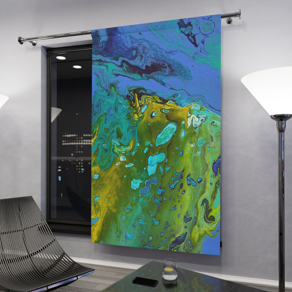 Golden Tides Art Curtain Panel