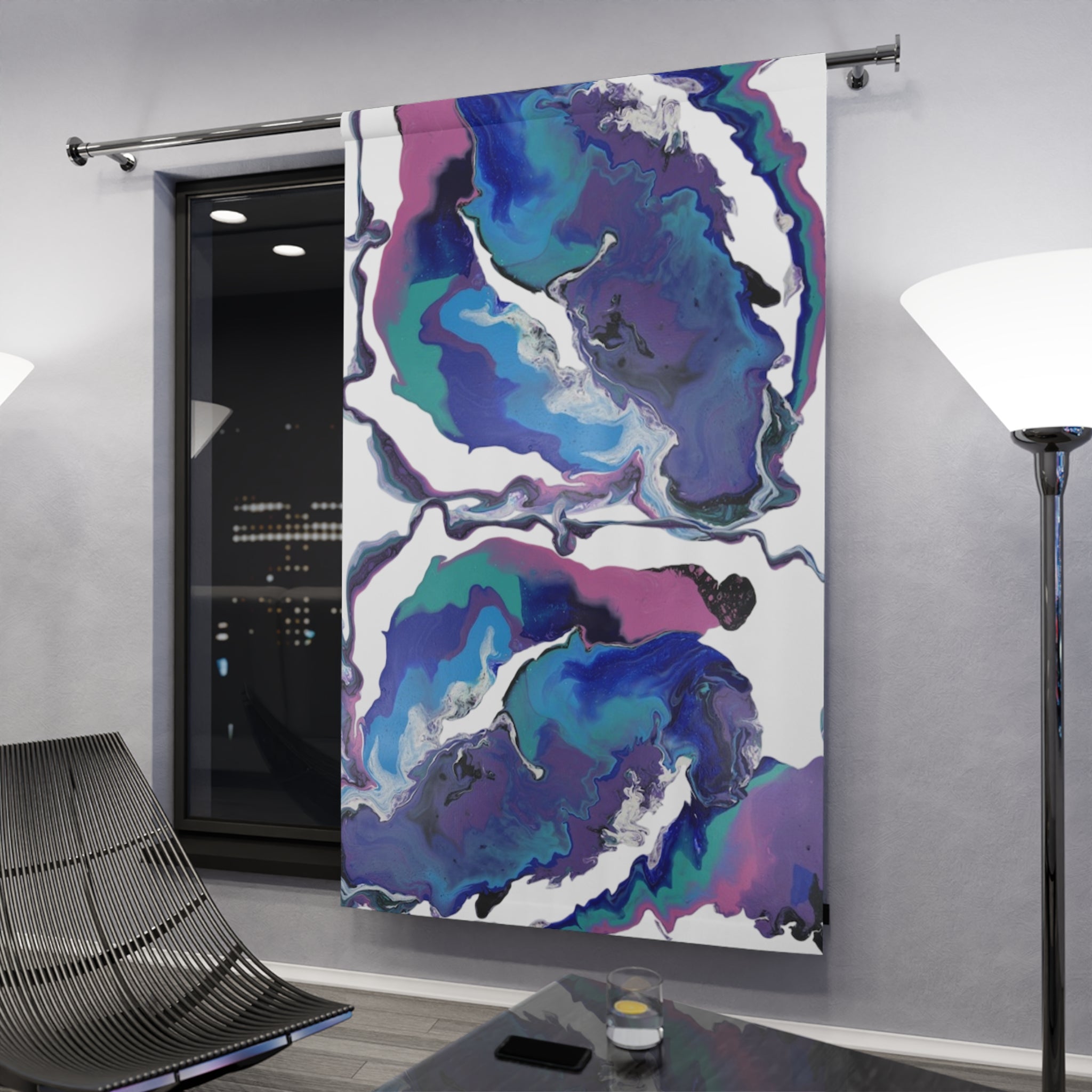 Midnight Ocean Art Curtain Panel