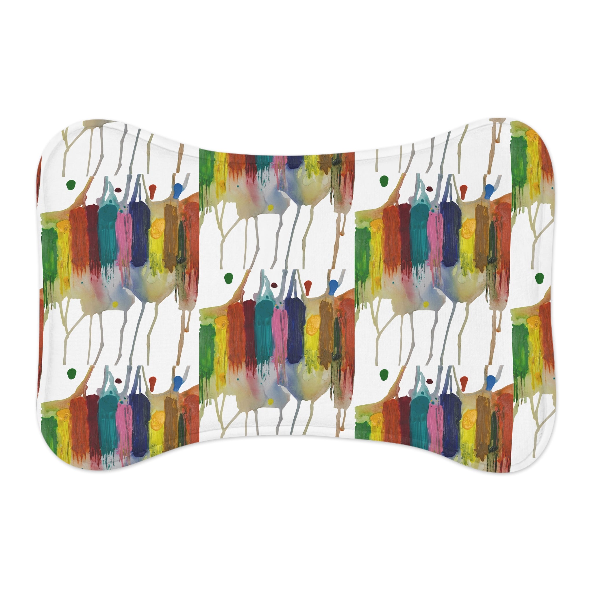 Crazy Brush Stroke Non Slip Placemat for Dogs & Cats