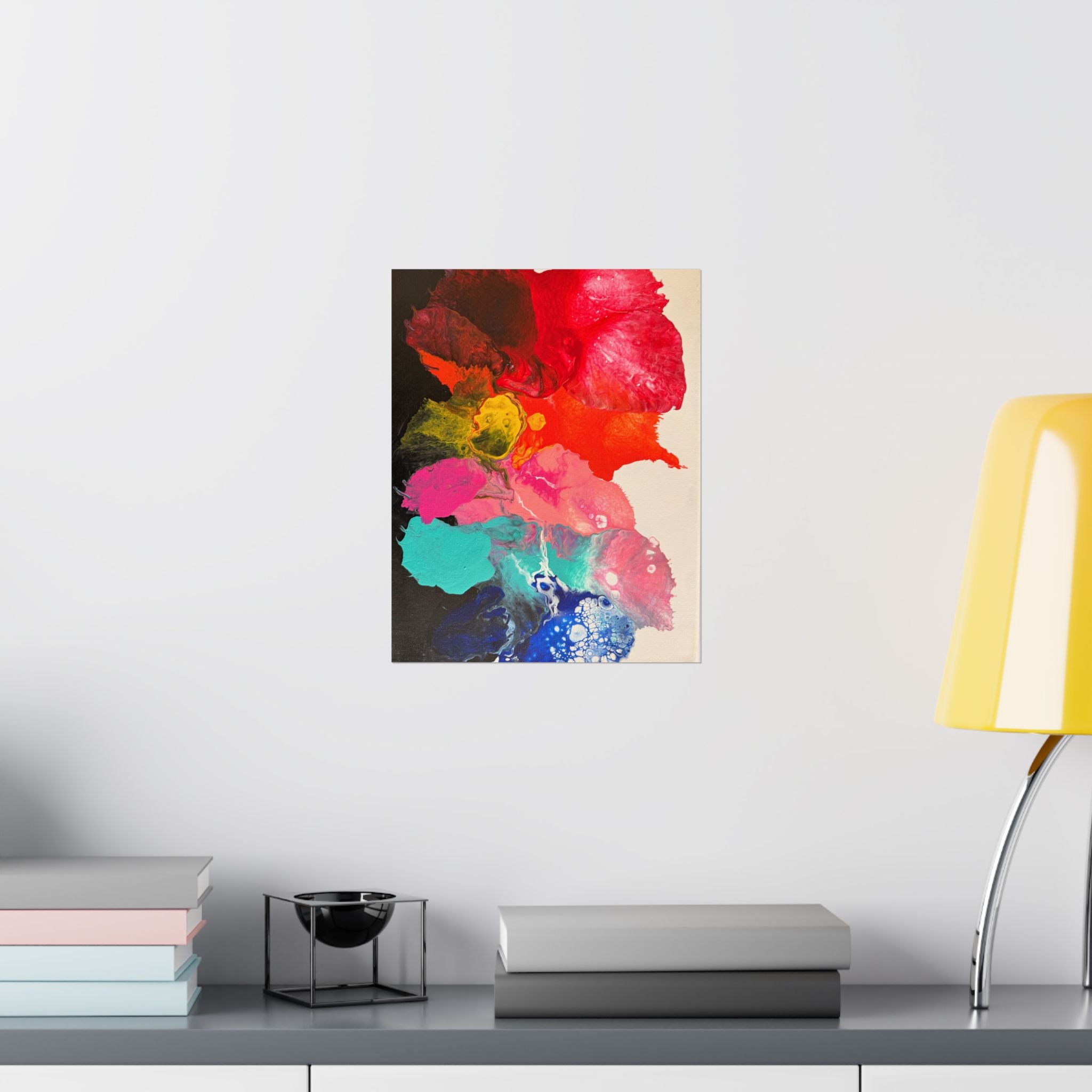 Abstract Color Splash Satin Poster — Vibrant Fluid Art Print