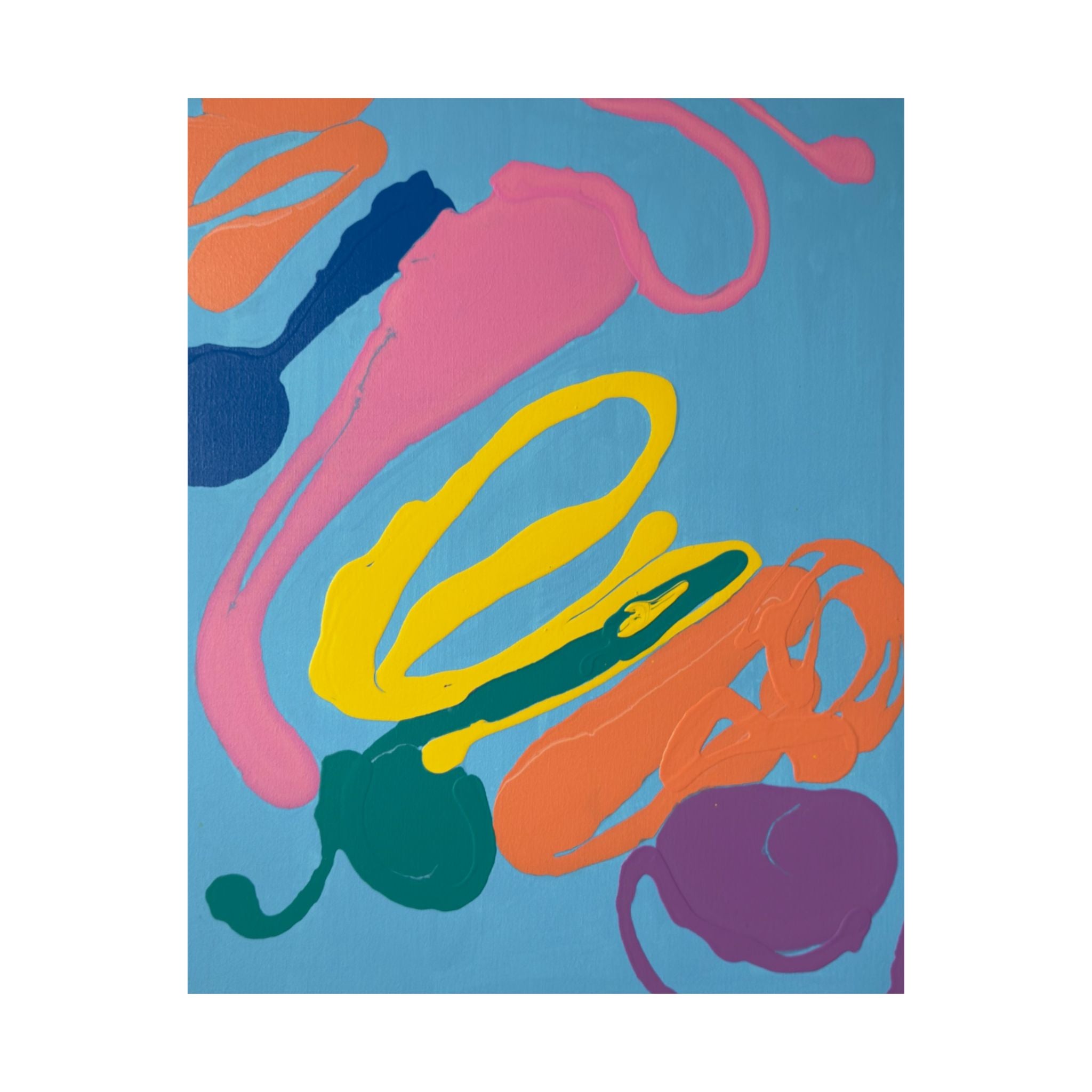 Playful Currents Satin Poster