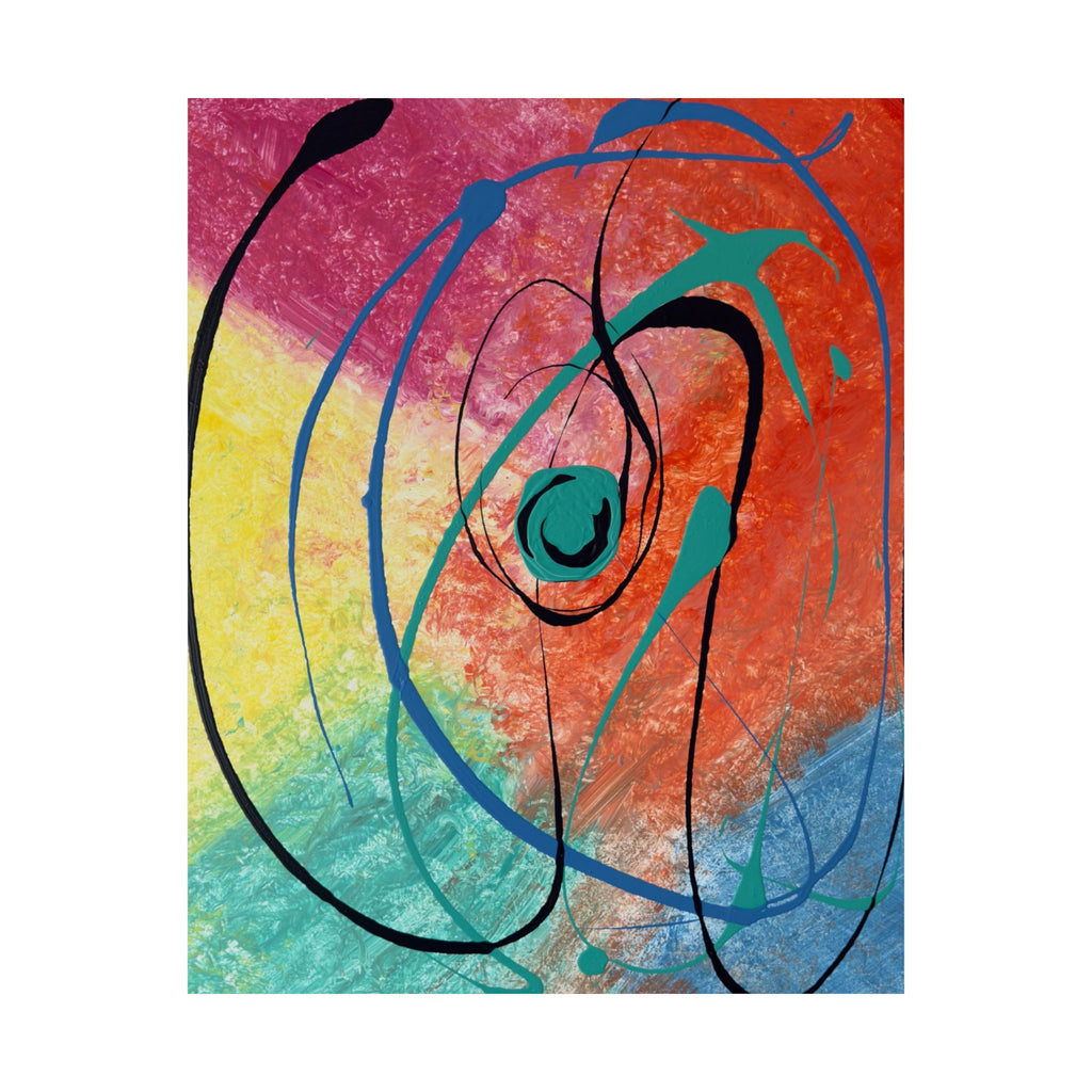 Orbit of Color Satin Poster