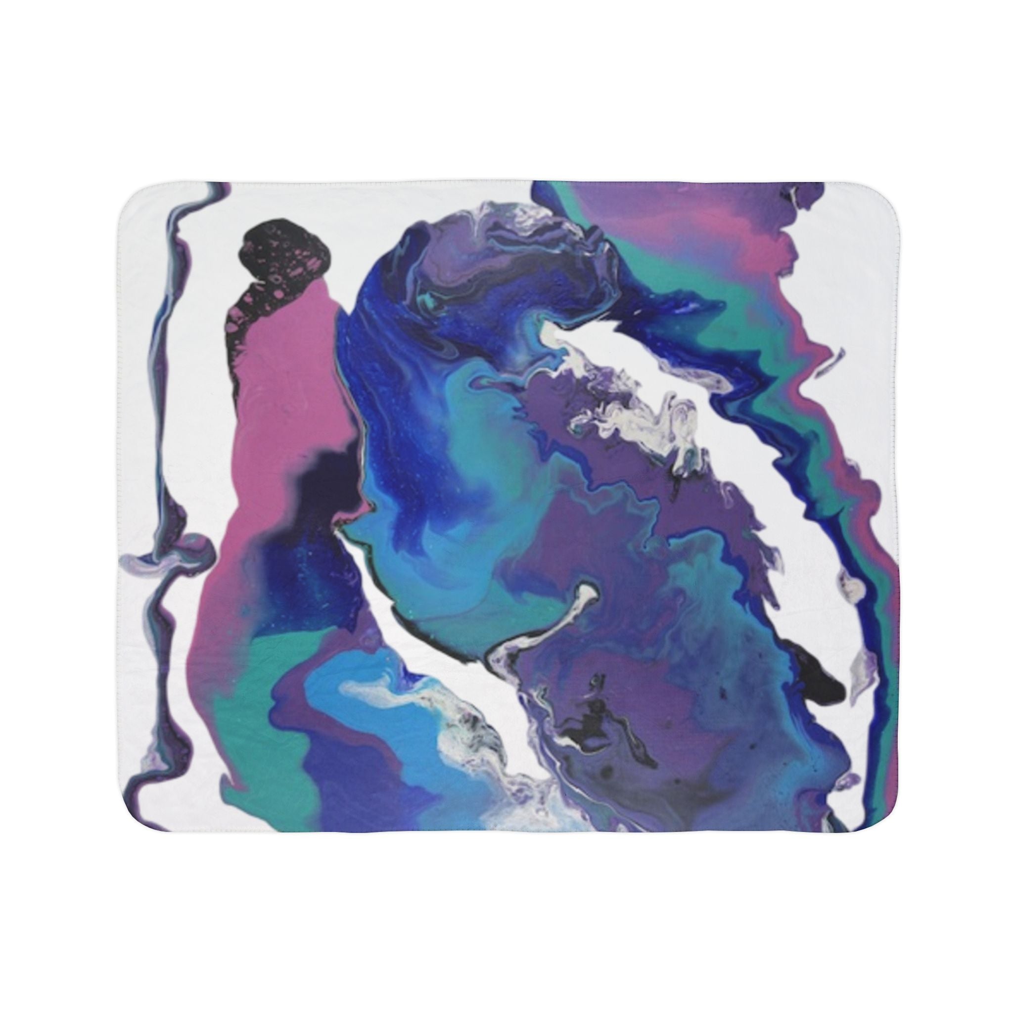 Midnight Ocean Multicolor Swirl Fleece Throw