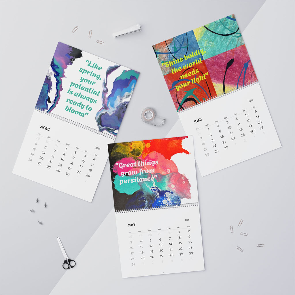 Art By Celeste Studio Inspirational Wall Calendar 2026 — Motivational Quotes & Abstract Art