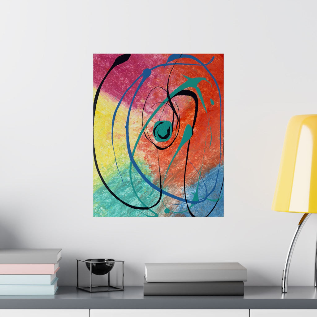 Orbit of Color Satin Poster