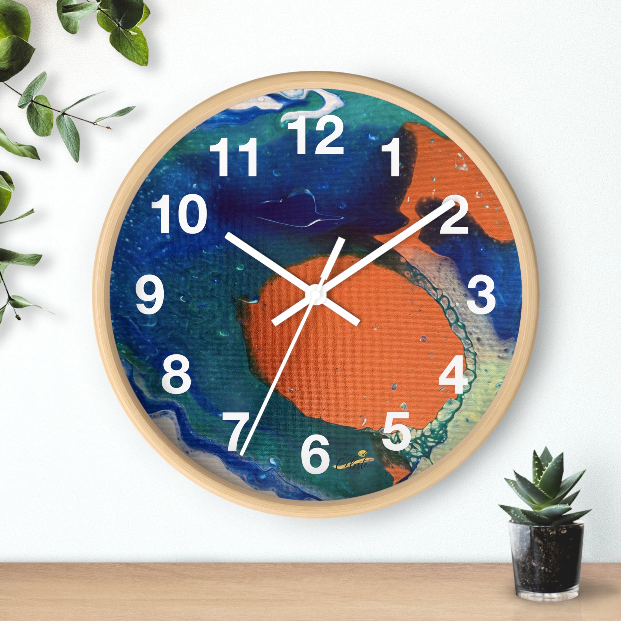 Coral Current Wall Clock Home Décor