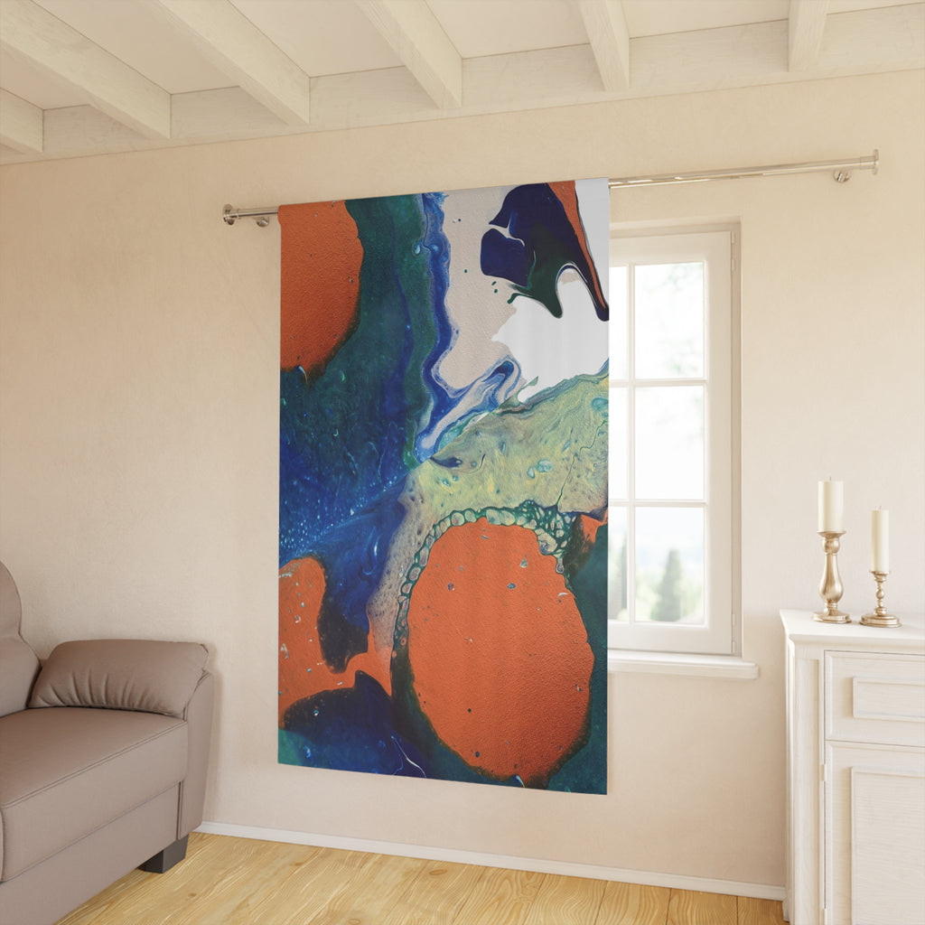 Coral Current Art Curtain Panel