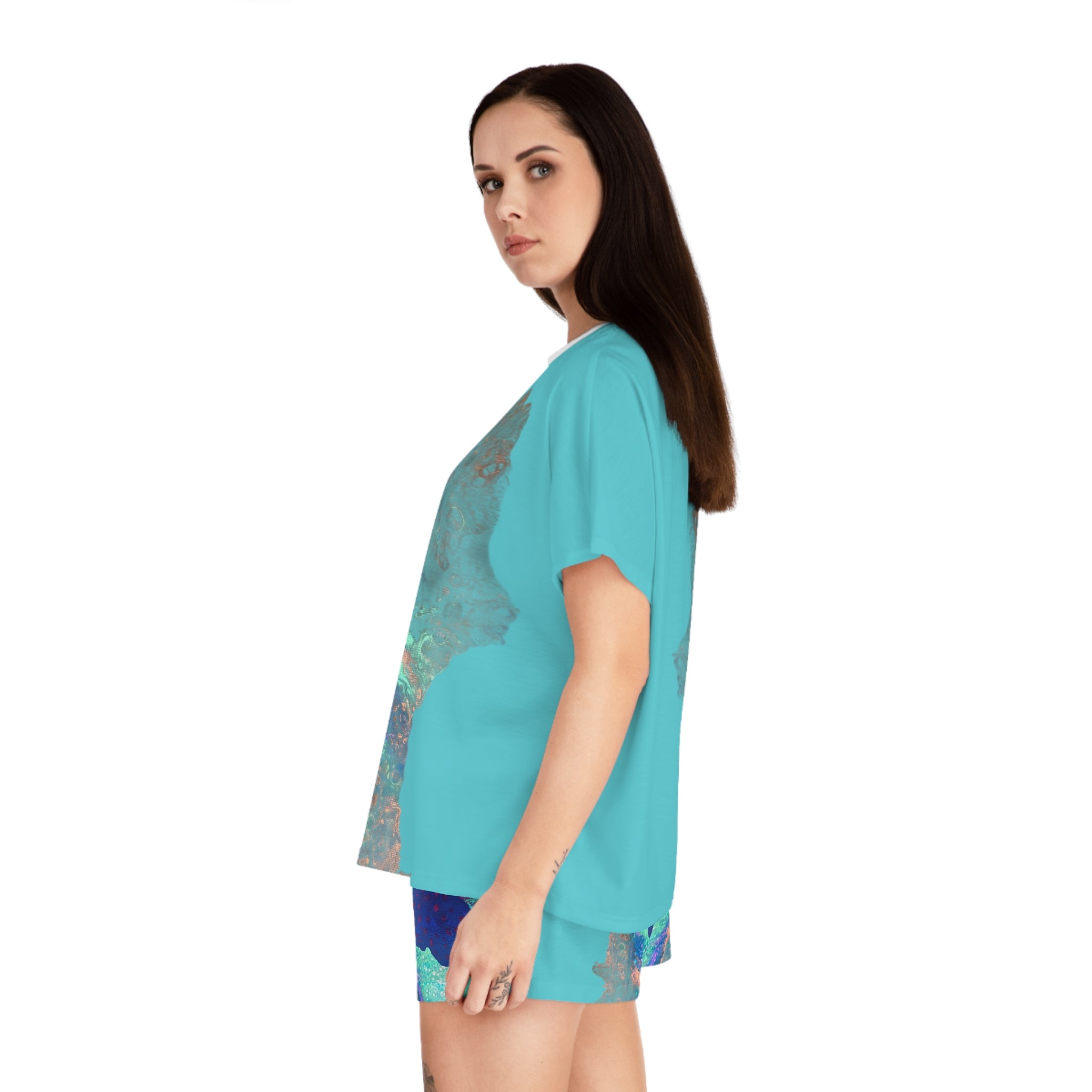 Serenity Ocean Pajama Set -Short Sleepwear Lounge Set