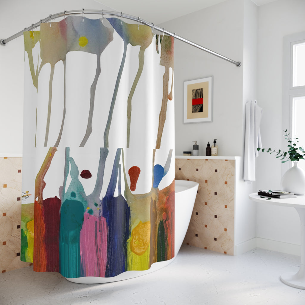 Crazy Brush Stroke Shower Curtain
