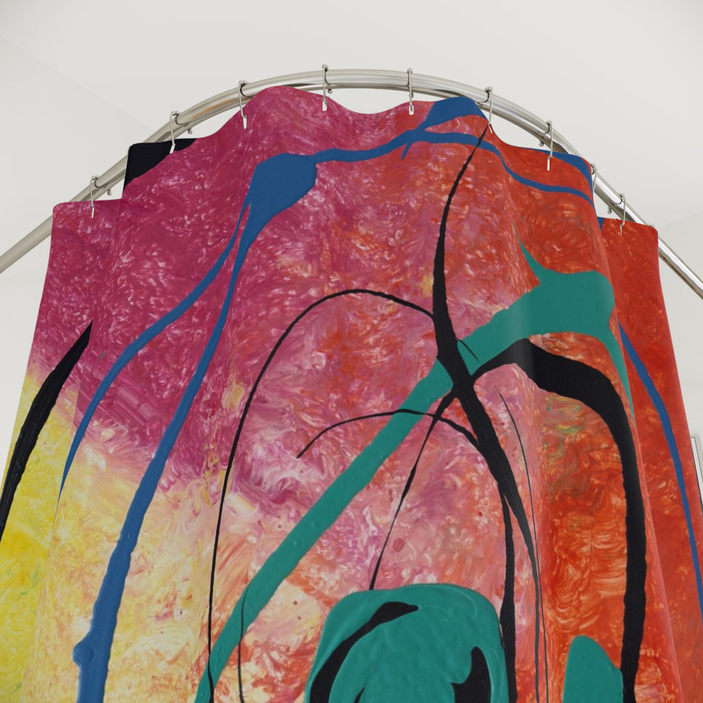 Orbit of Color Shower Curtain