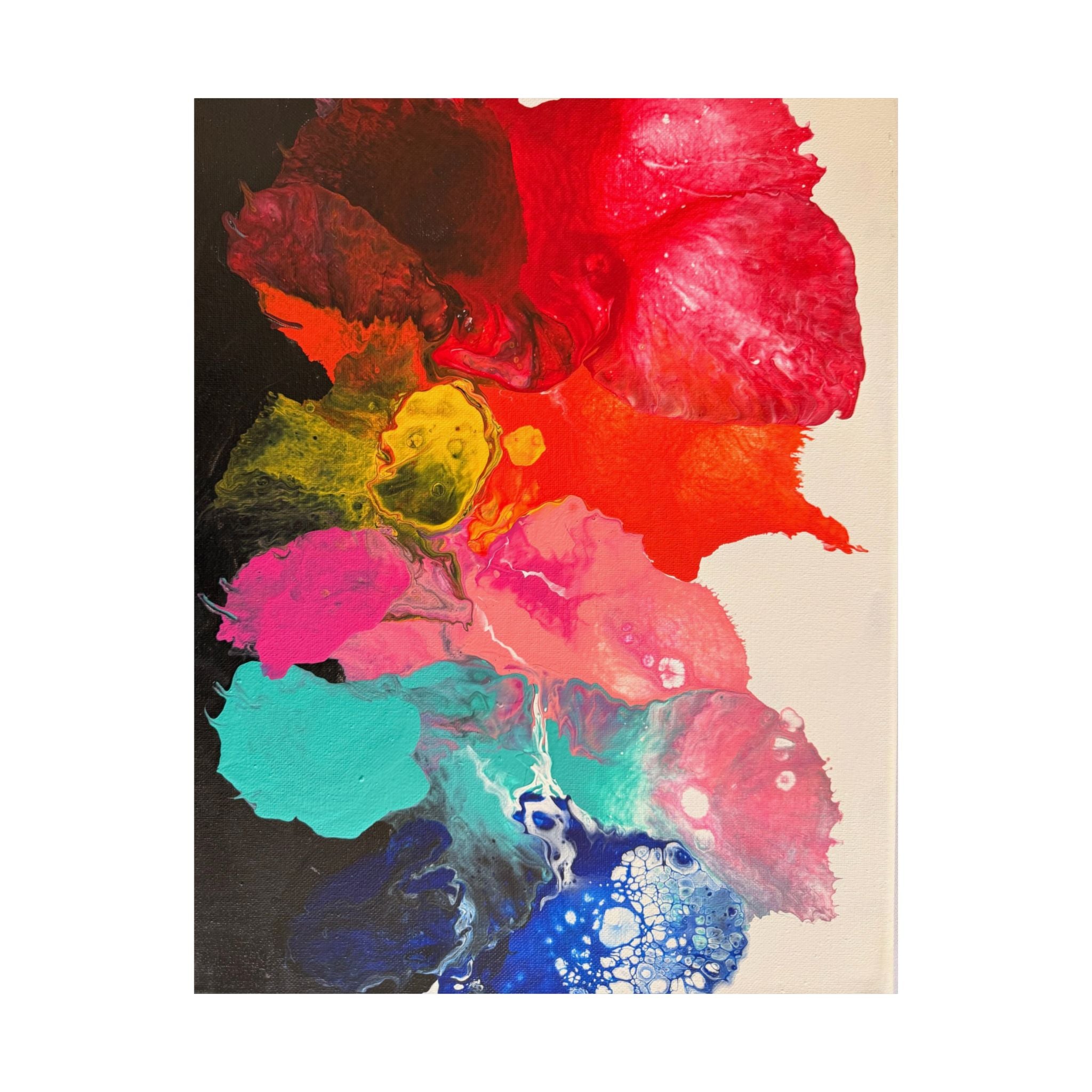 Abstract Color Splash Satin Poster — Vibrant Fluid Art Print