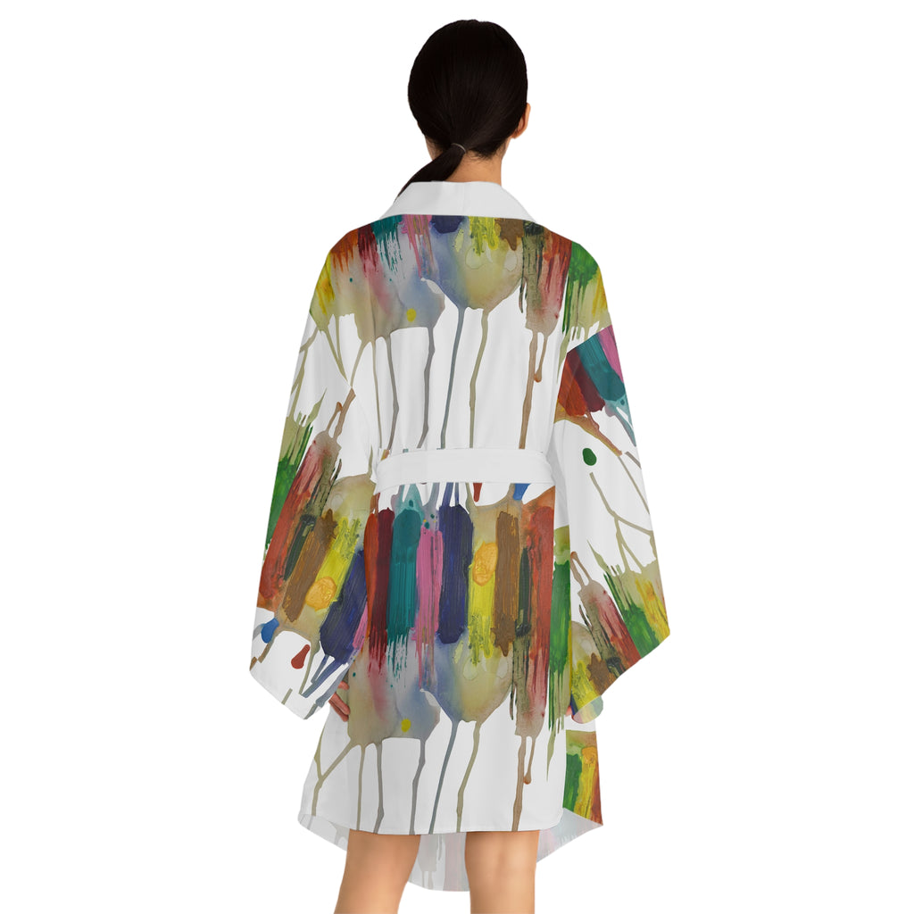 Crazy Brush Stroke Kimono Robe