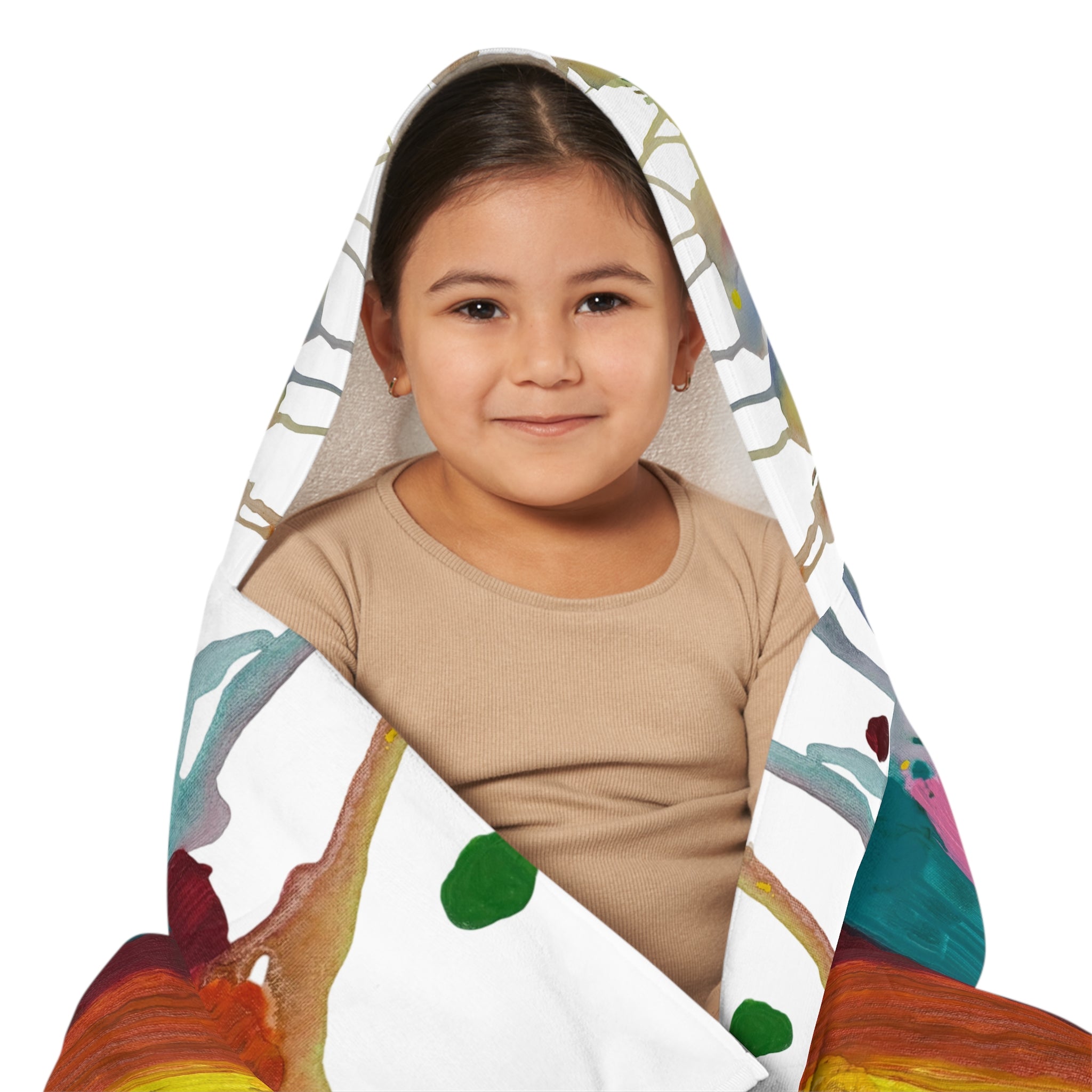 Crazy Brush Stroke Kids Hooded Towel