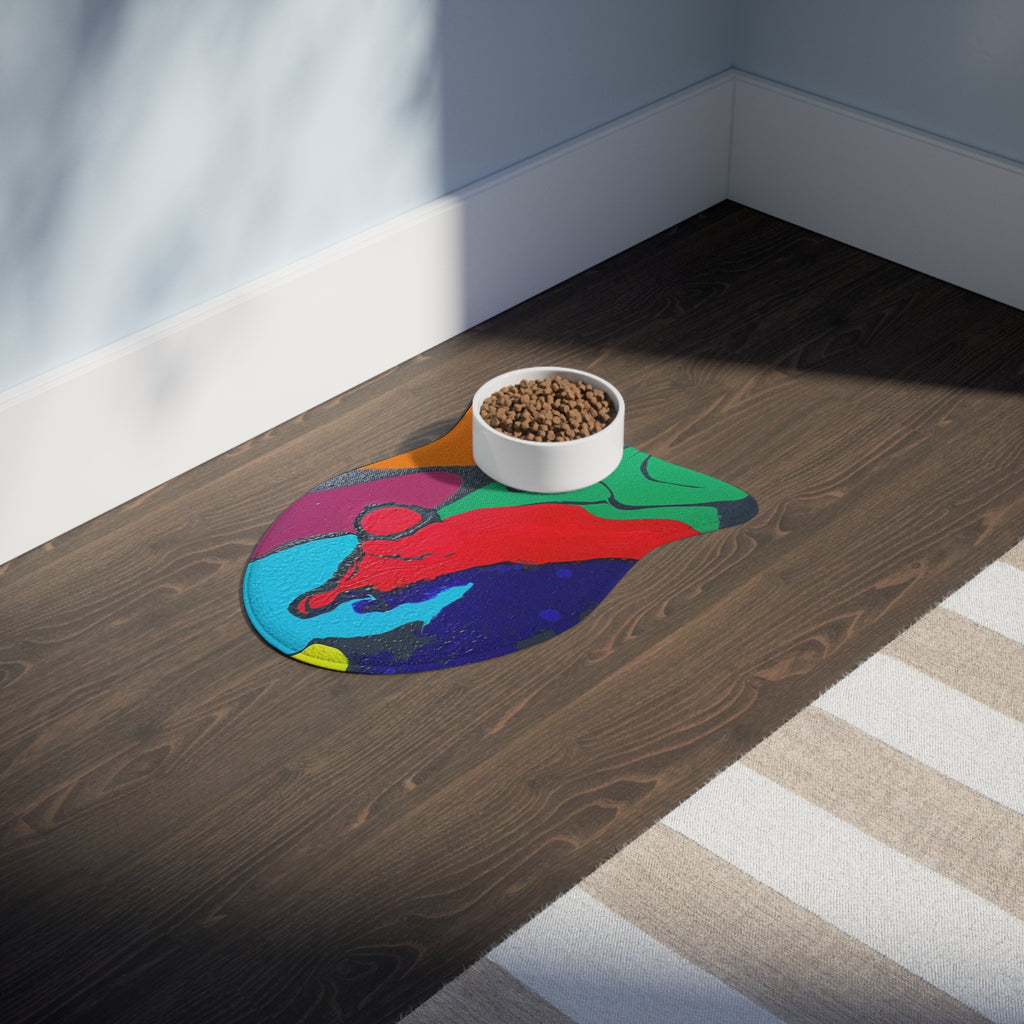 Vivid Awakening Pet Feeding Non Slip Placemat for Dogs & Cats