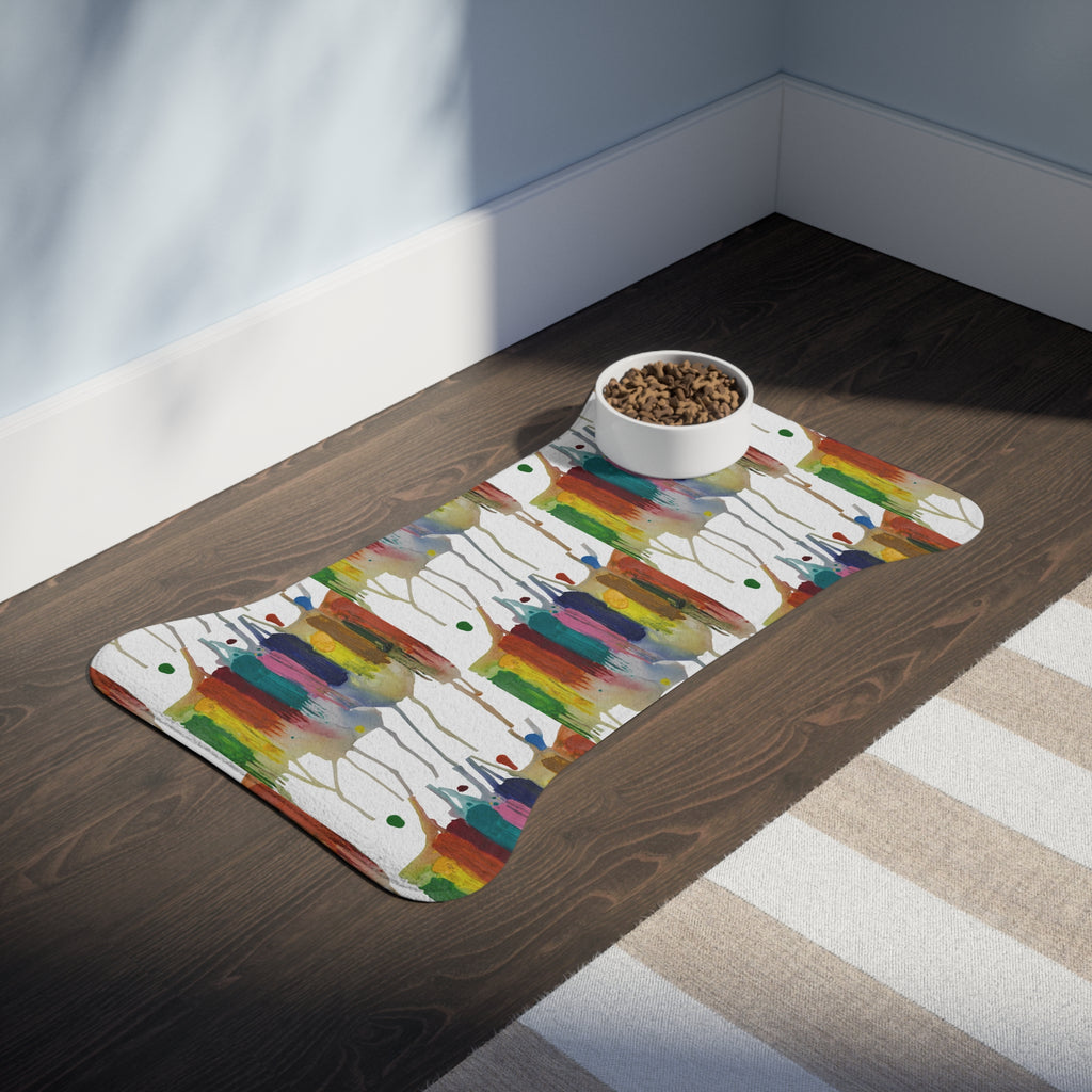 Crazy Brush Stroke Non Slip Placemat for Dogs & Cats